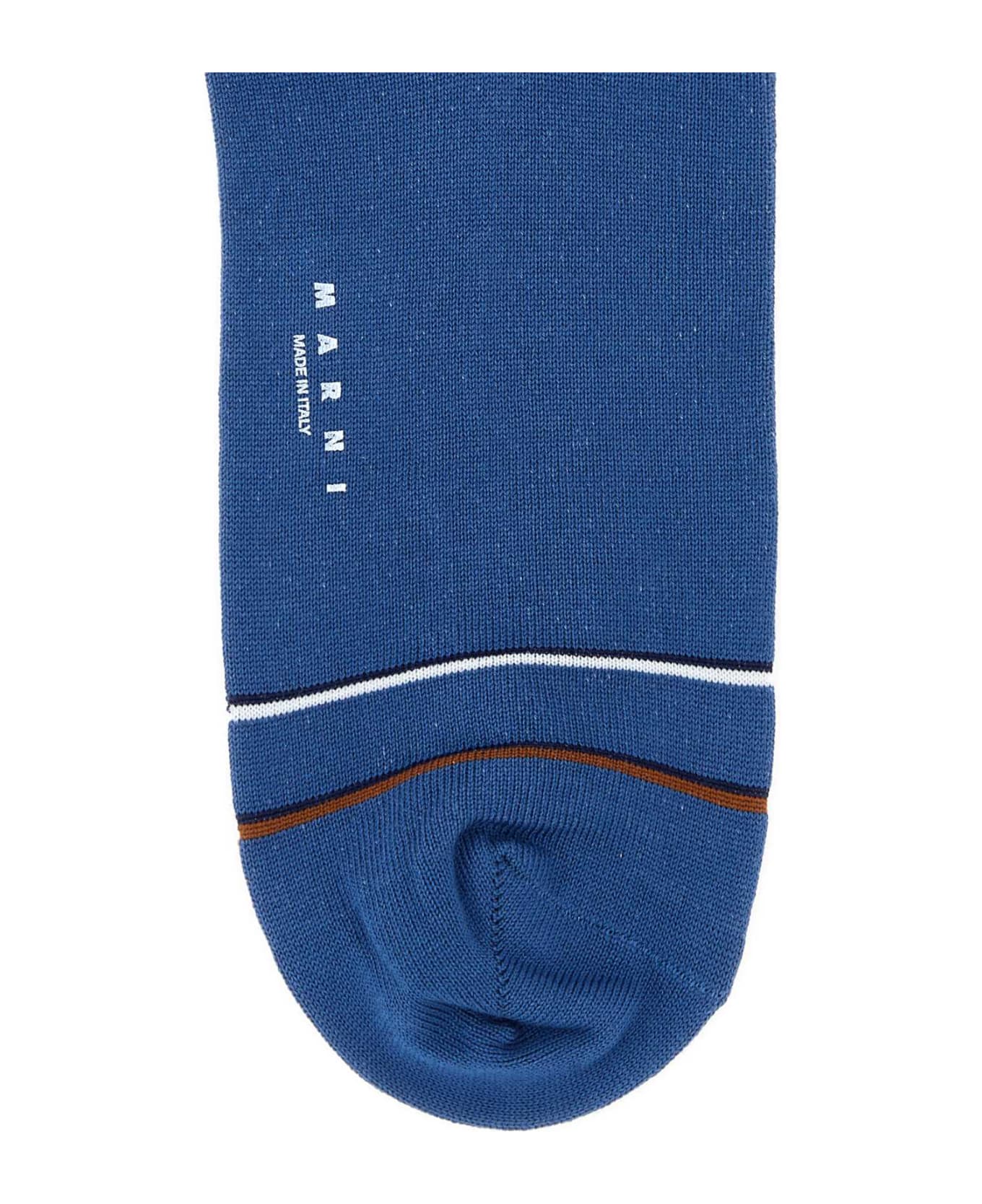 Marni Blue Cotton Blend Socks - OPAL 靴下