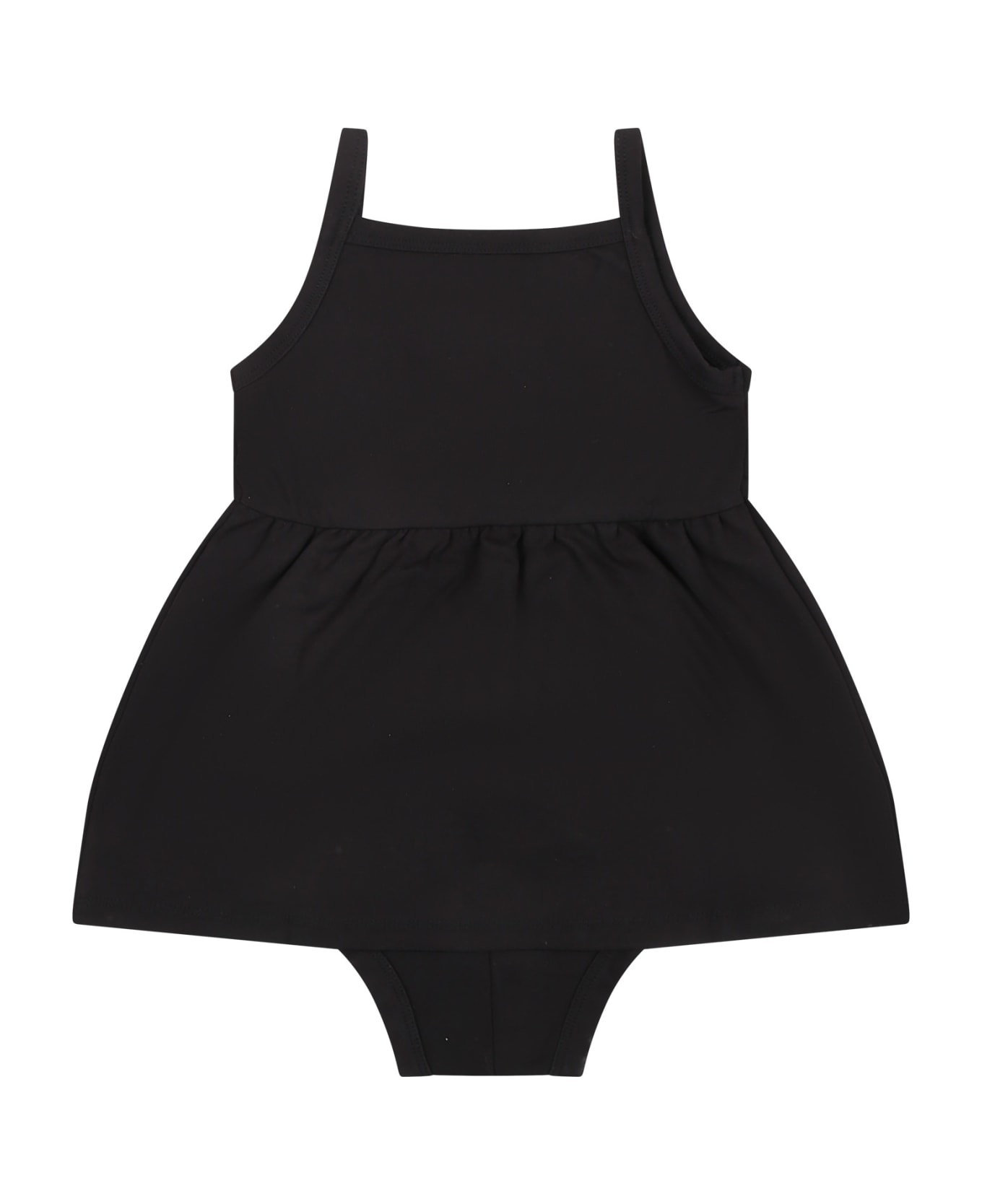 Calvin Klein Casual Black Dress For Baby Girl With Logo - Black