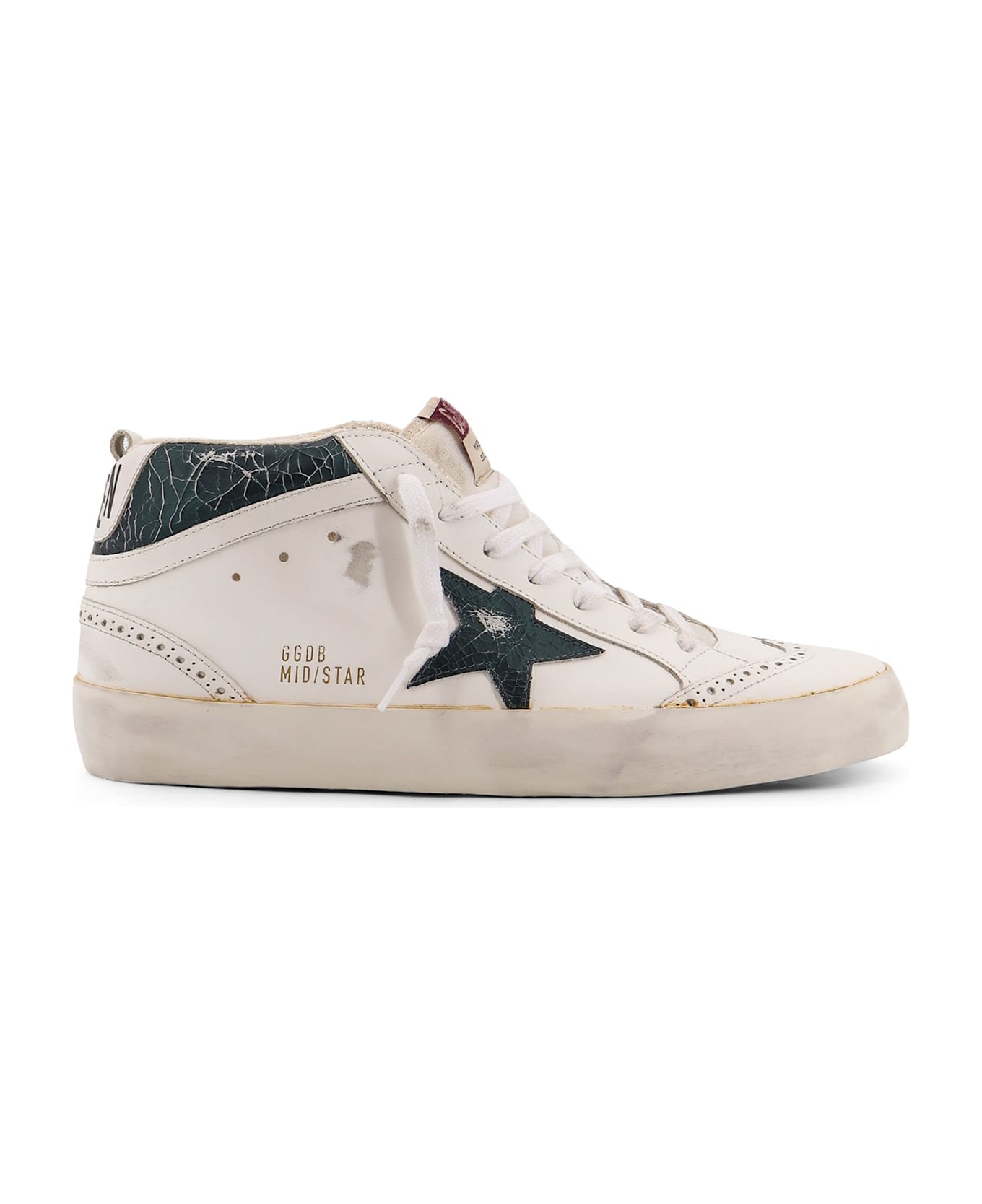 Golden Goose Mid Star Double Quarter High-top Leather Sneakers - White