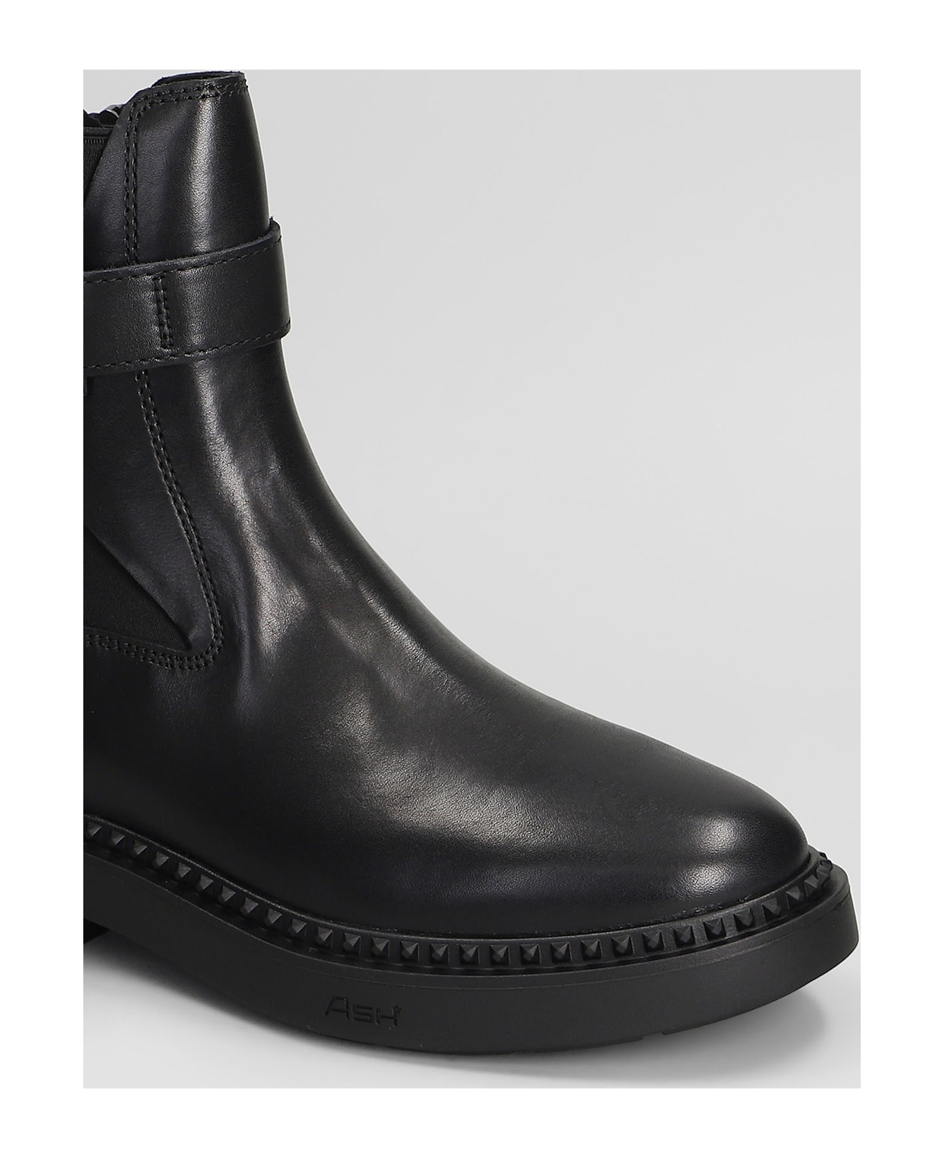 Ash Margot High Heels Ankle Boots In Black Leather - black