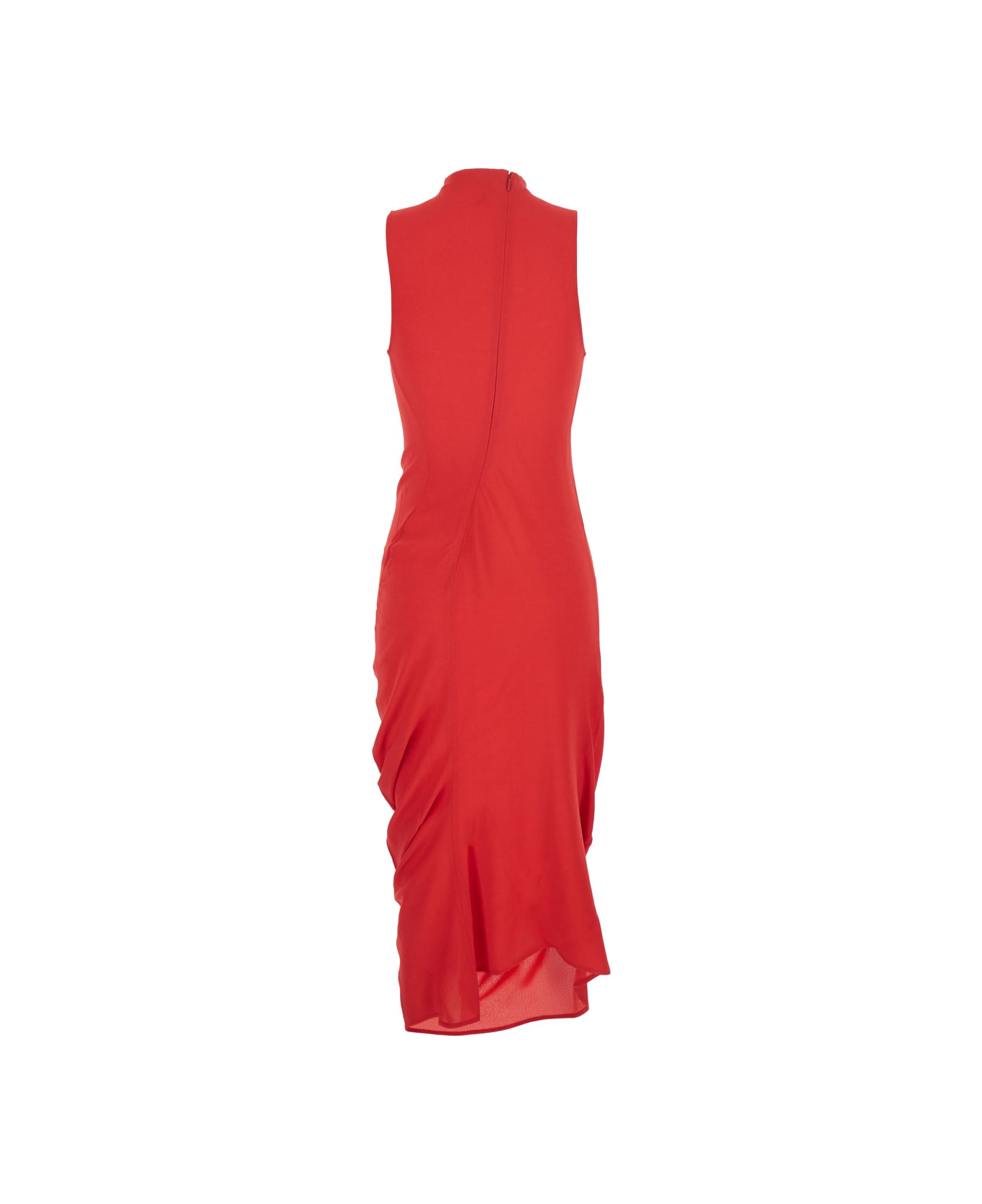Jacquemus 
la Robe J
 Red Dress With J Application On The Back And Ruffle Details In Fabric Woman - Red