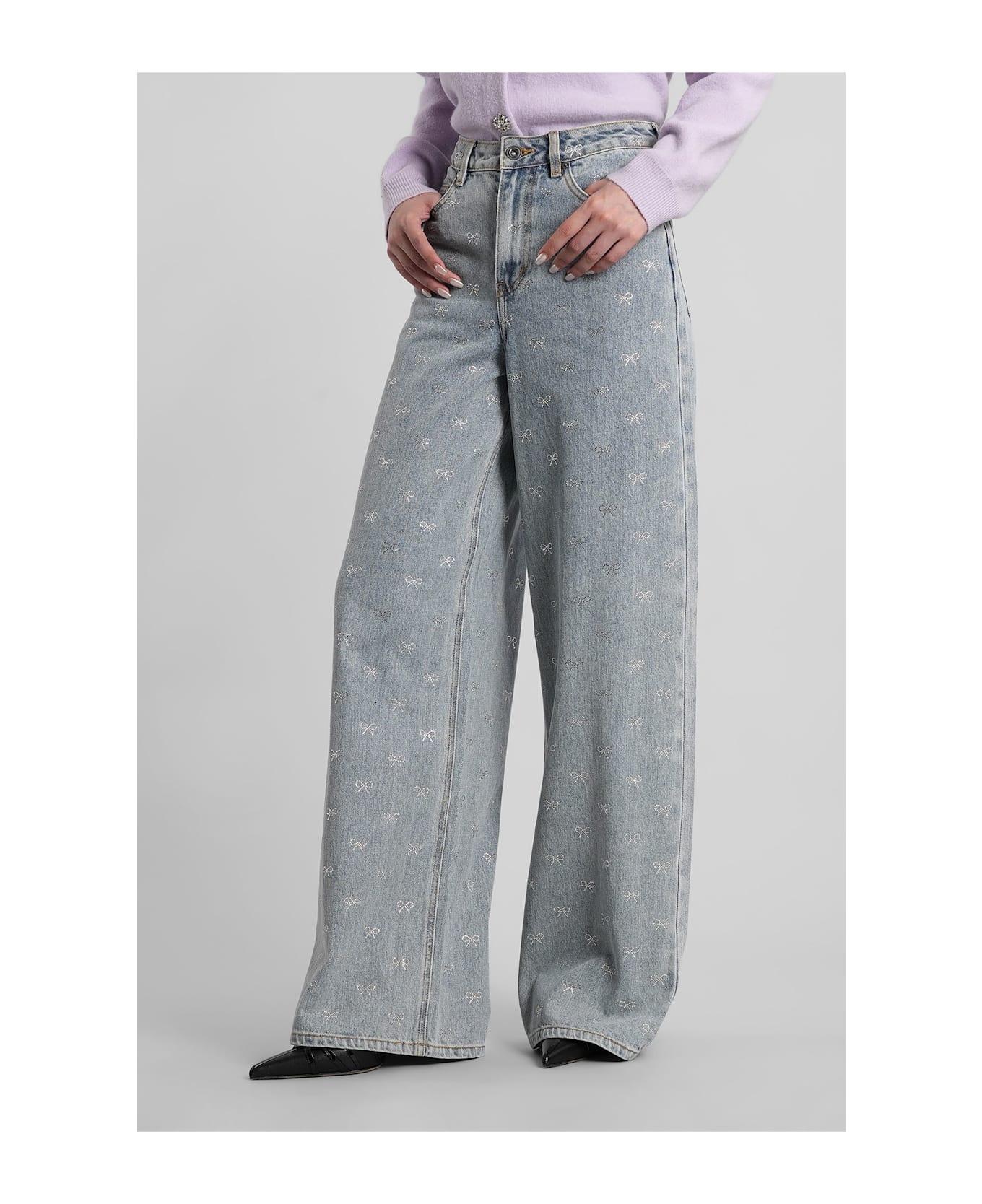 self-portrait Jeans In Blue Cotton - blue