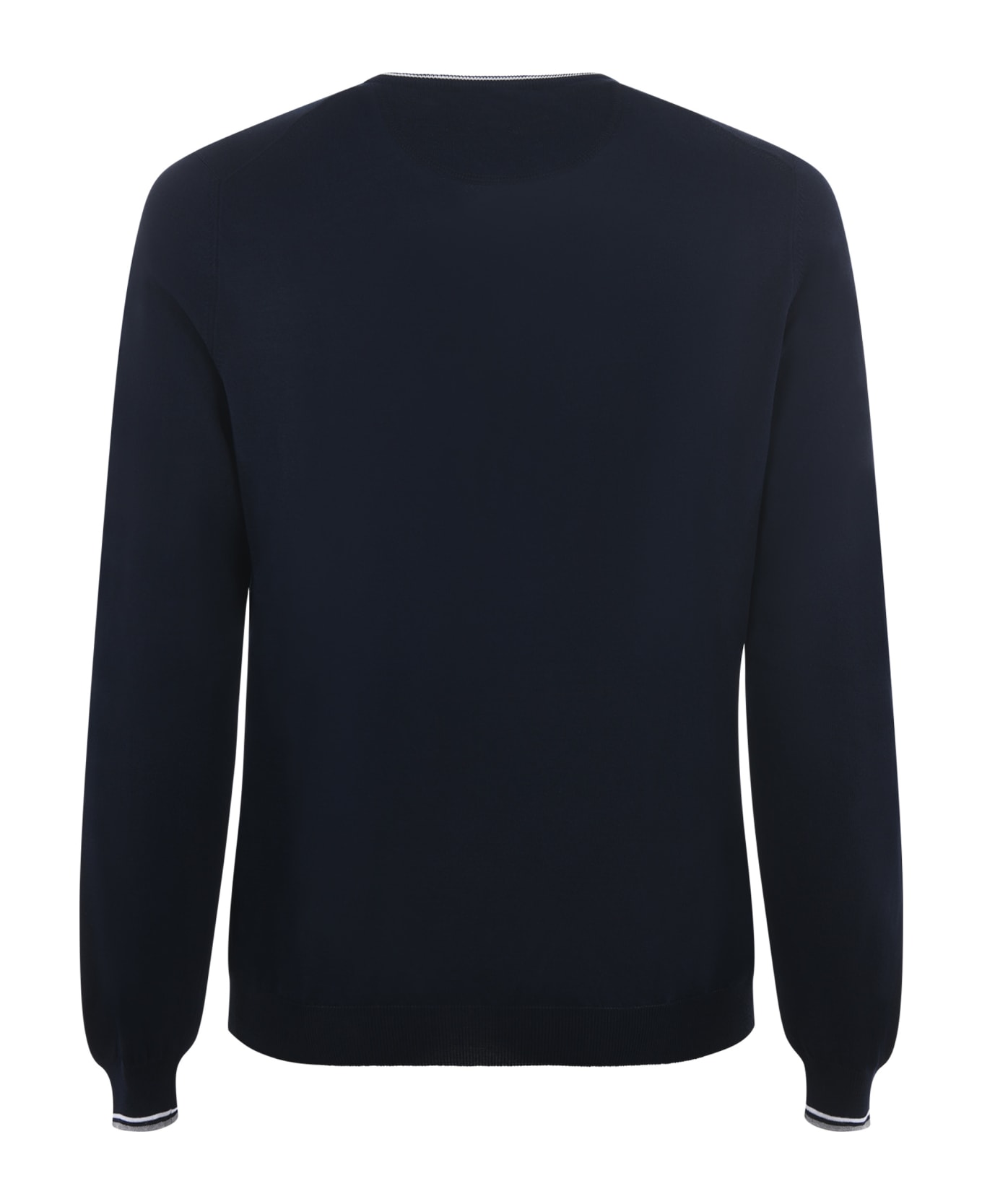 Fay Rib Trim Plain Sweatshirt - Blu scuro ニットウェア