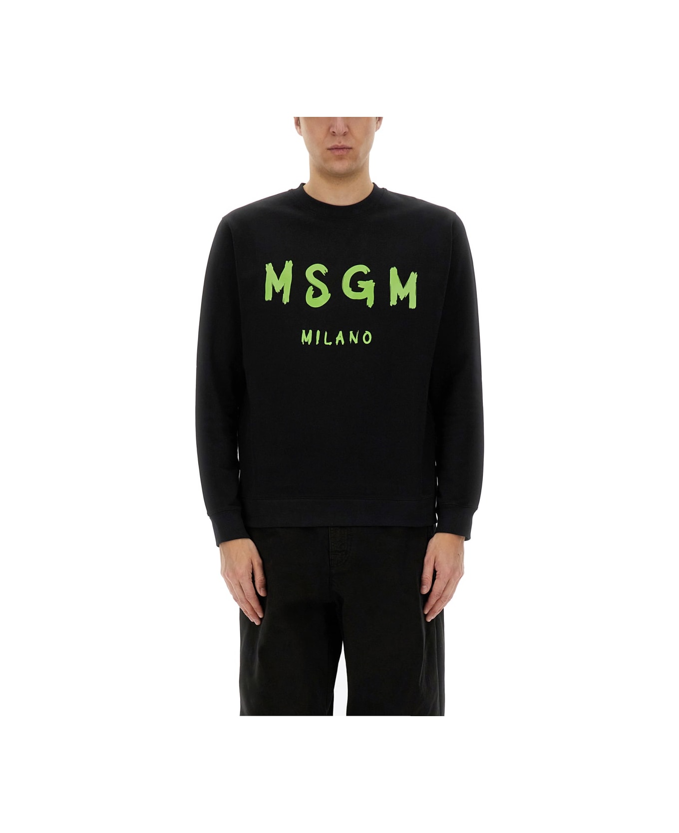 MSGM Cotton Sweatshirt - BLACK
