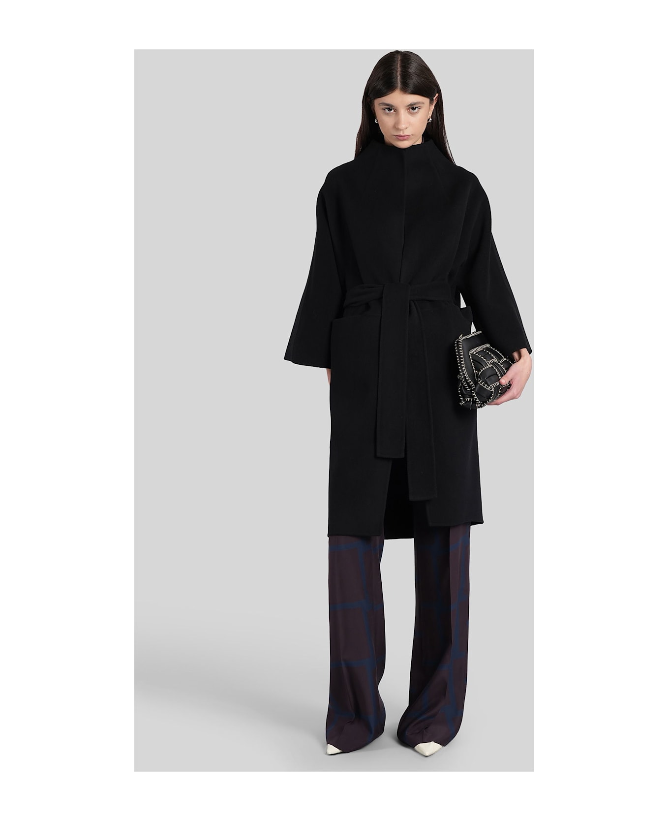 Gianluca Capannolo Jane Long Coat In Black Wool - black
