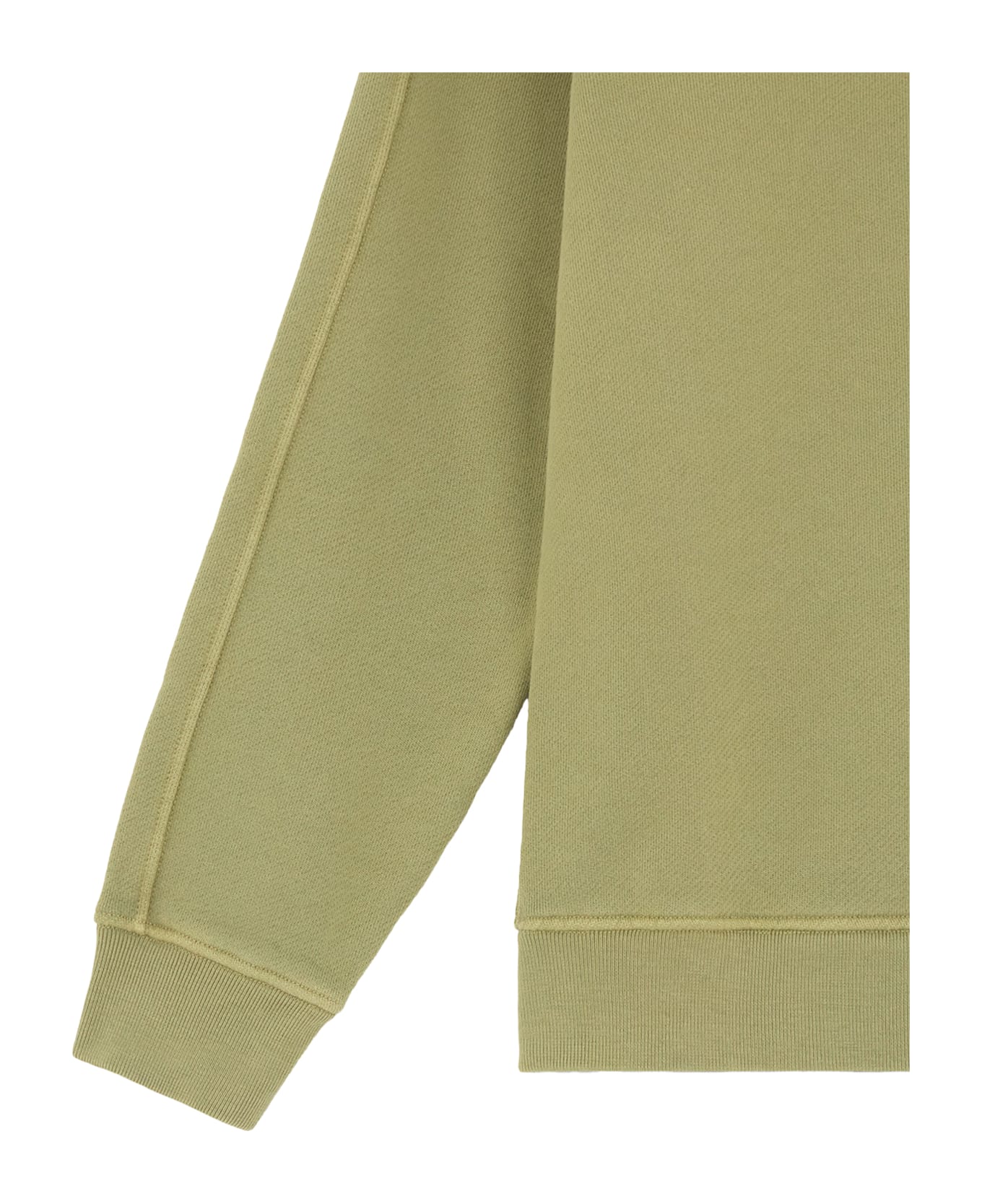 Stone Island Sage Green Diagonal Organic Cotton Sweatshirt With Old Effect - Green