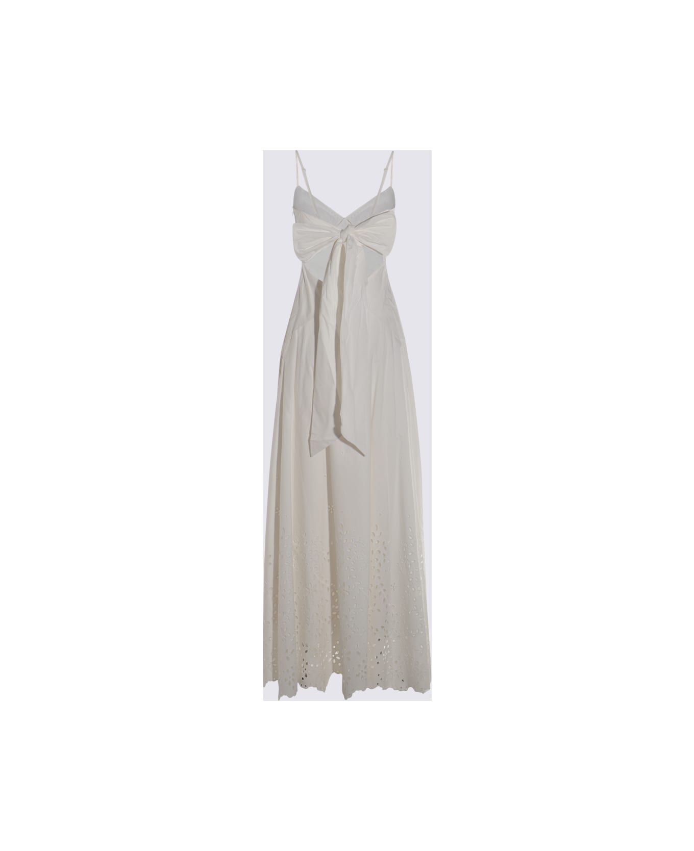 self-portrait White Cotton Maxi Dress - White