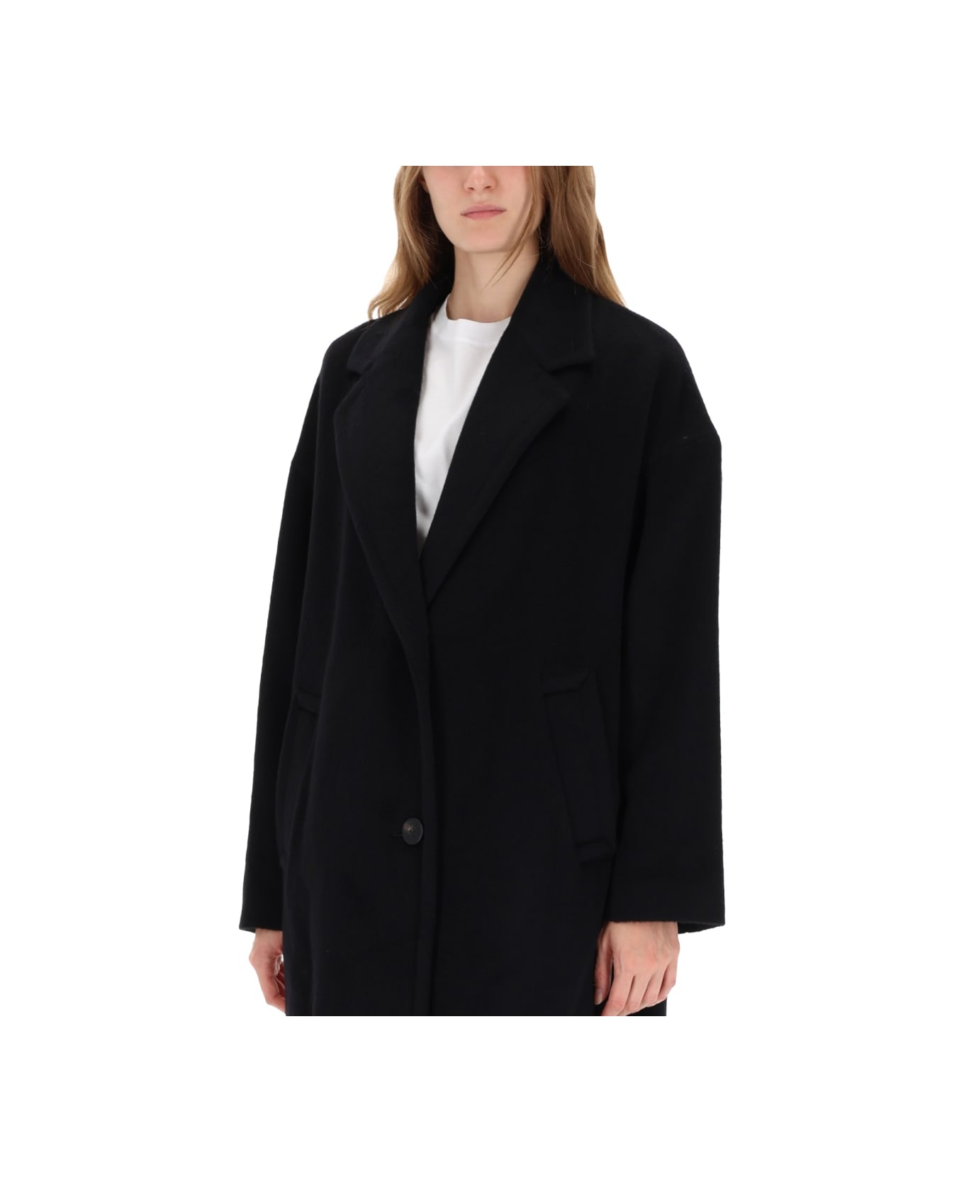 Golden Goose Single-breasted Coat "cocoon" - BLACK