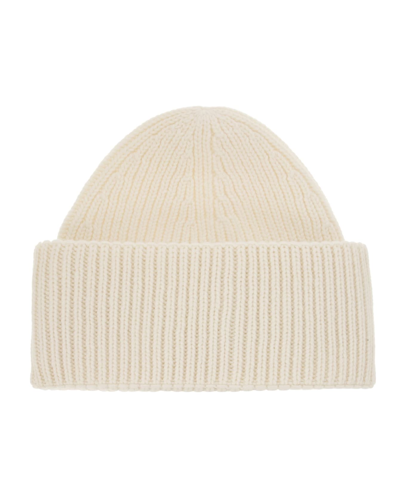 Fabiana Filippi Ribbed Wool Cashmere Silk Cap - Cream 帽子
