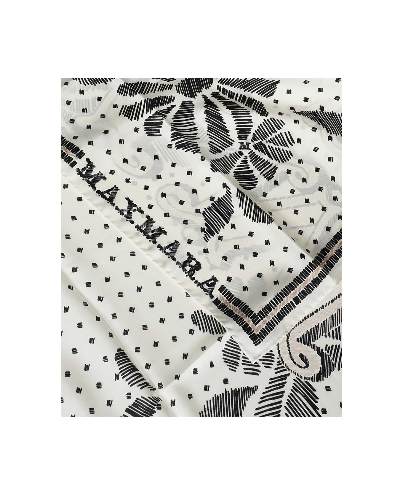 Max Mara Printed Silk Scarf - Ivory