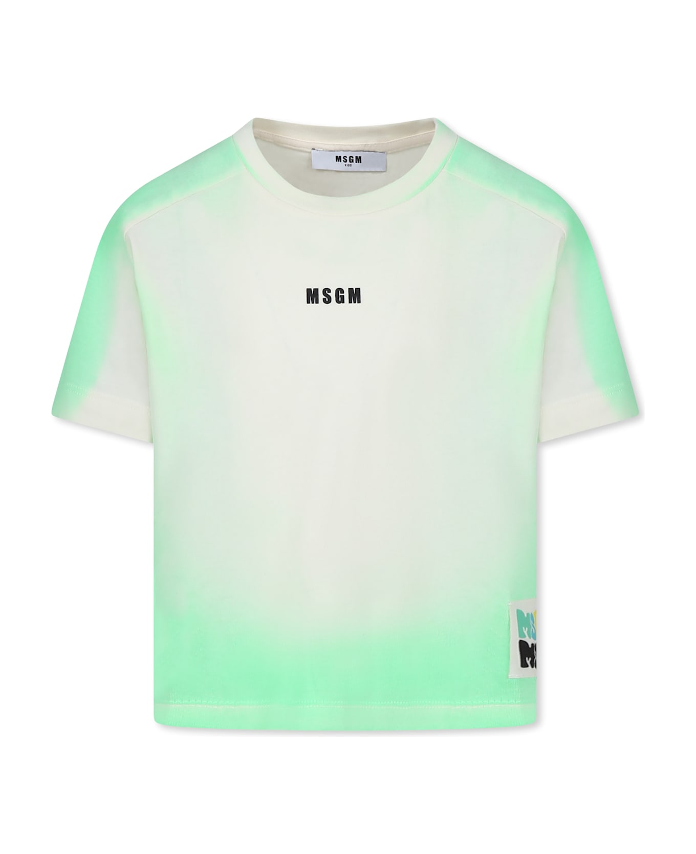 MSGM Green T-shirt For Girl With Logo - Green