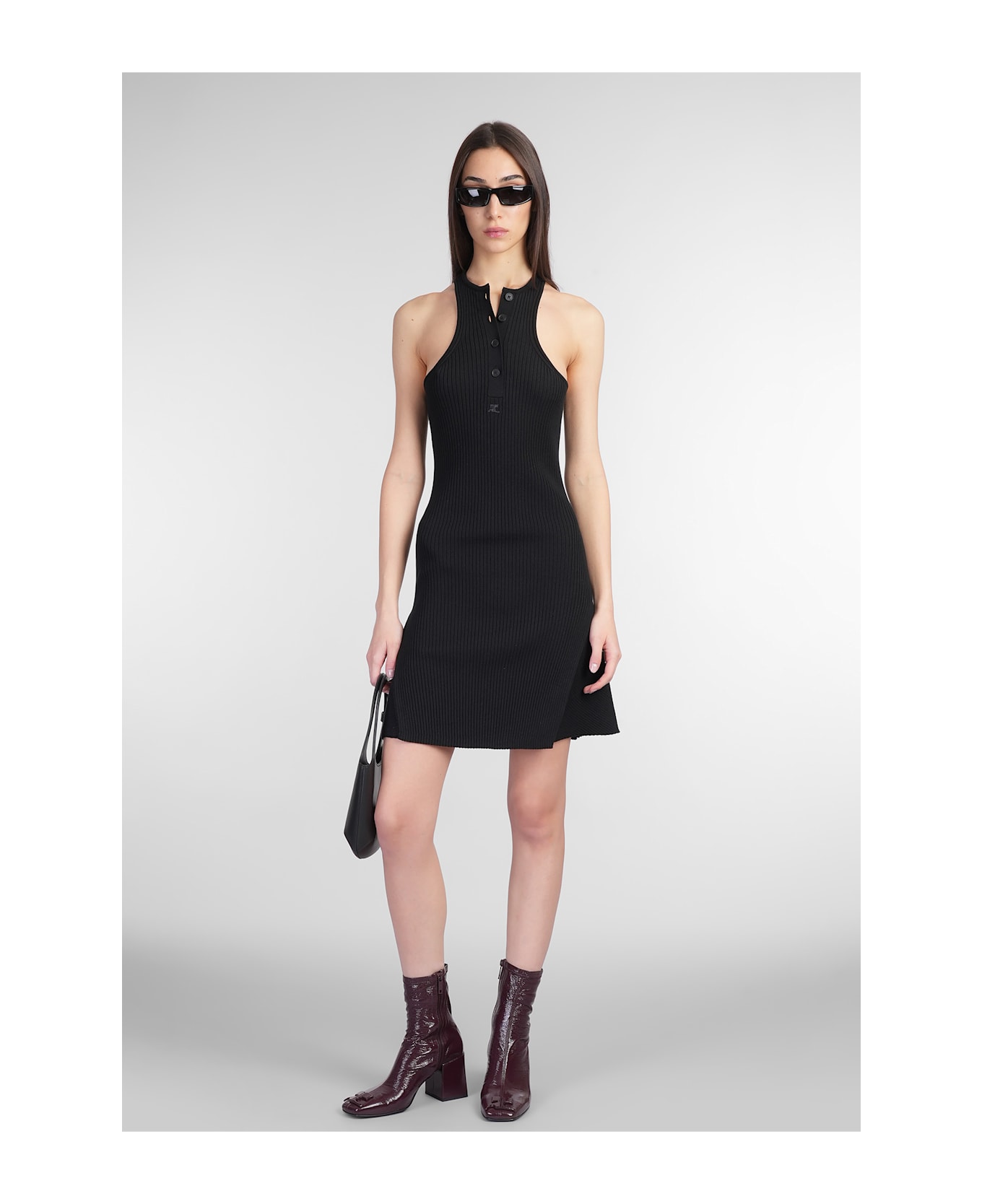 Courrèges Dress In Black Viscose - Black
