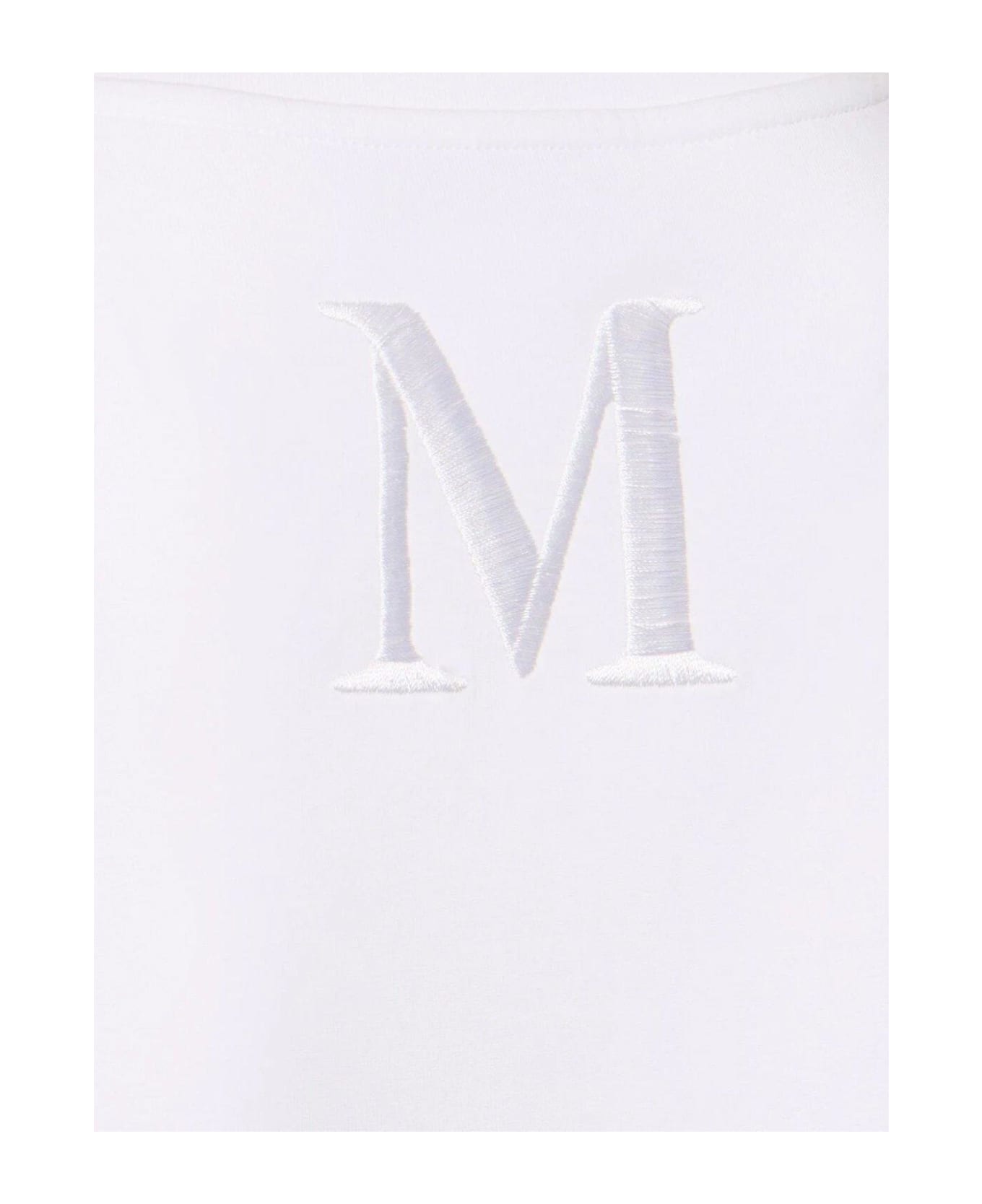 'S Max Mara Logo Embroidered Crewneck T-shirt - White
