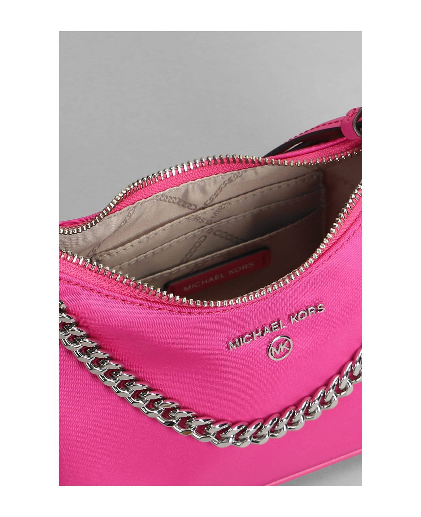 Michael Kors Jet Set Charm Hand Bag In Fuxia Synthetic Fibers - fuxia