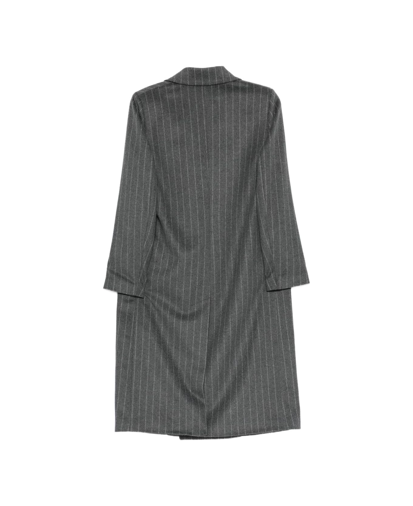 Paltò Wool Double-breasted Coat - Grey