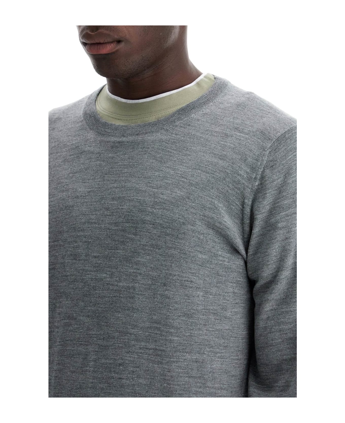 Brunello Cucinelli Fine Wool-cashmere Sweater - GRIGIO SCURO+LIGNITE (Grey)