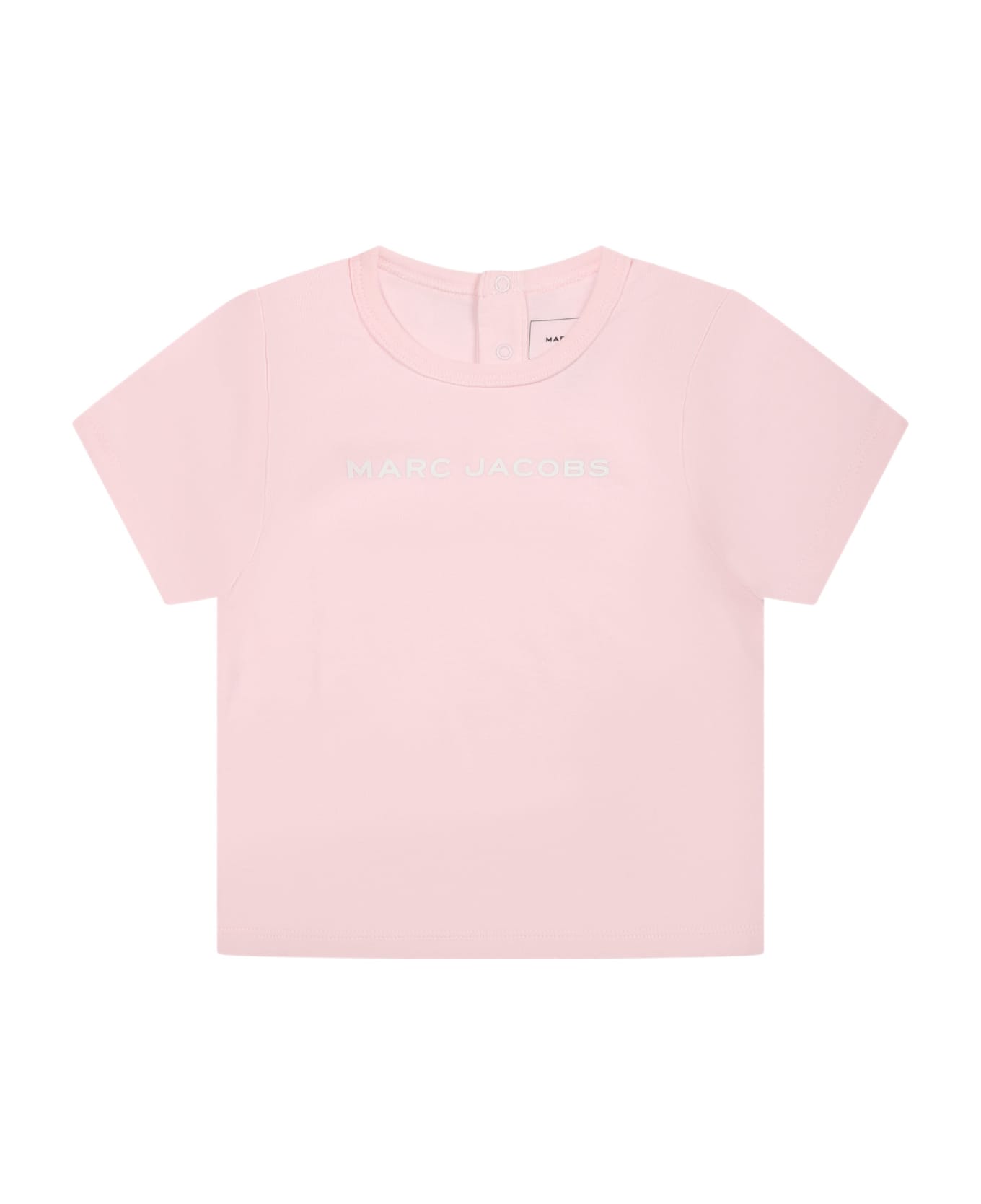 Little Marc Jacobs Pink Suit For Baby Girl With Logo - Pink