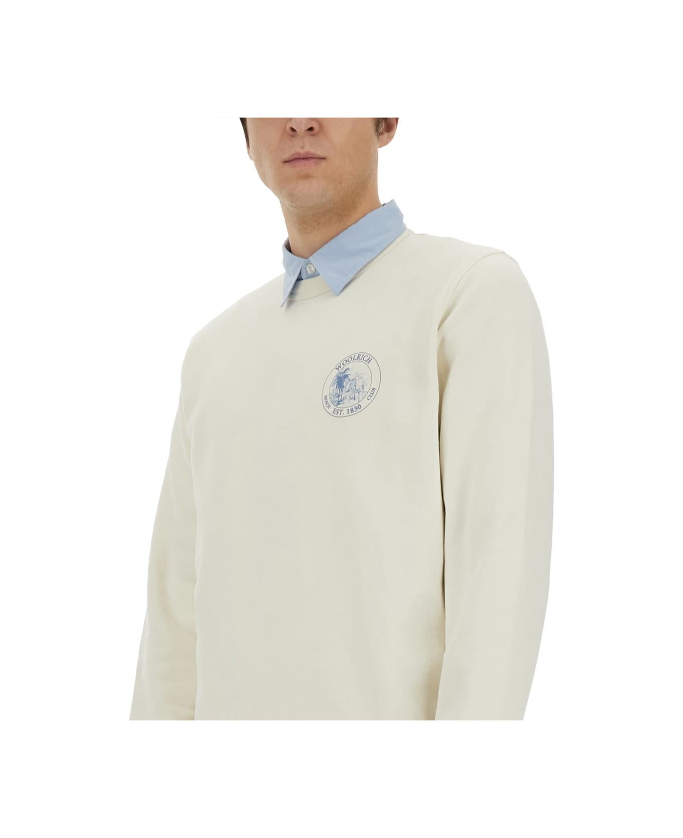 Woolrich Sweatshirt With Logo - IVORY