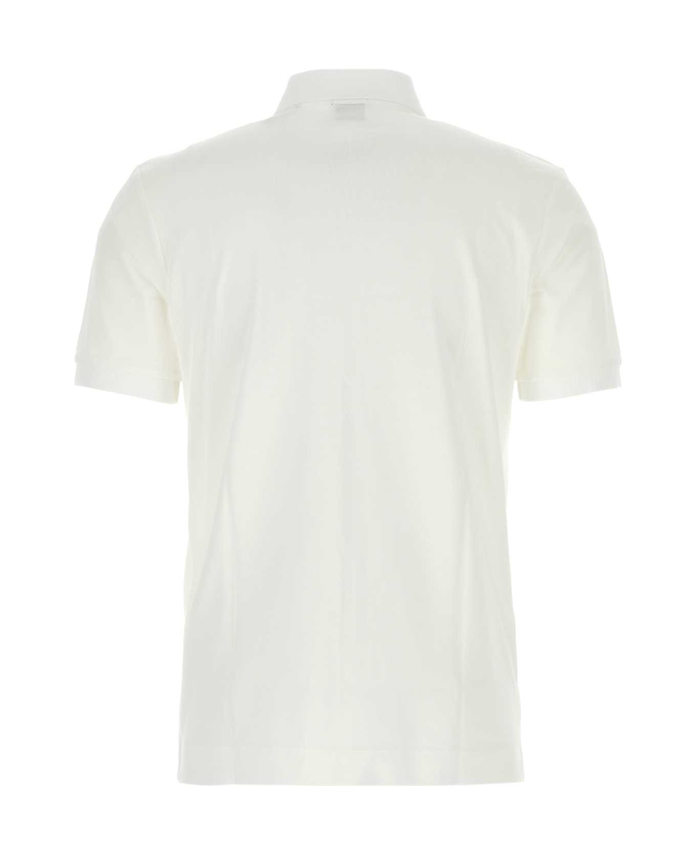 Hugo Boss White Piquet Polo Shirt - White ポロシャツ