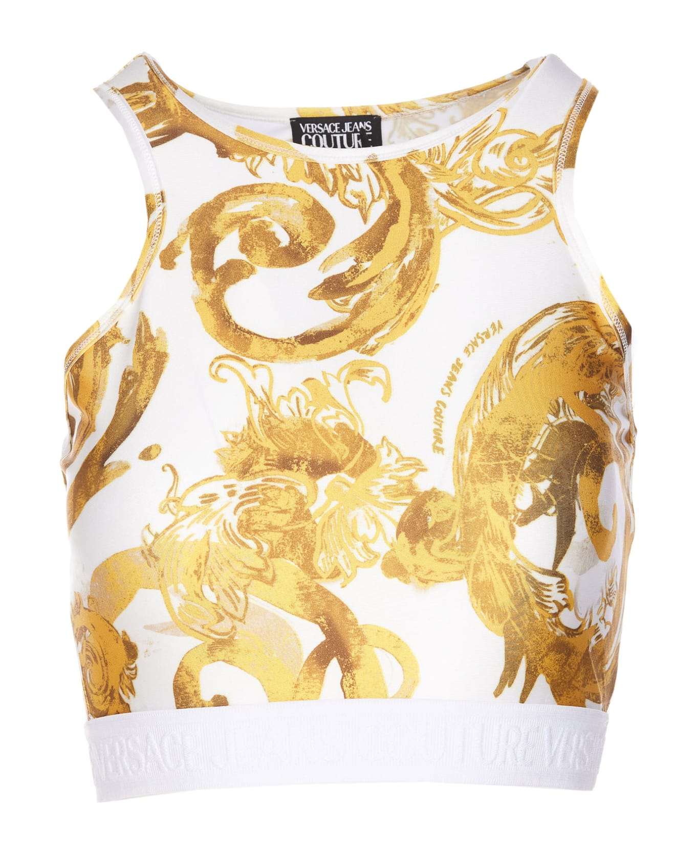 Versace Jeans Couture Watercolor Couture Short Top - Golden