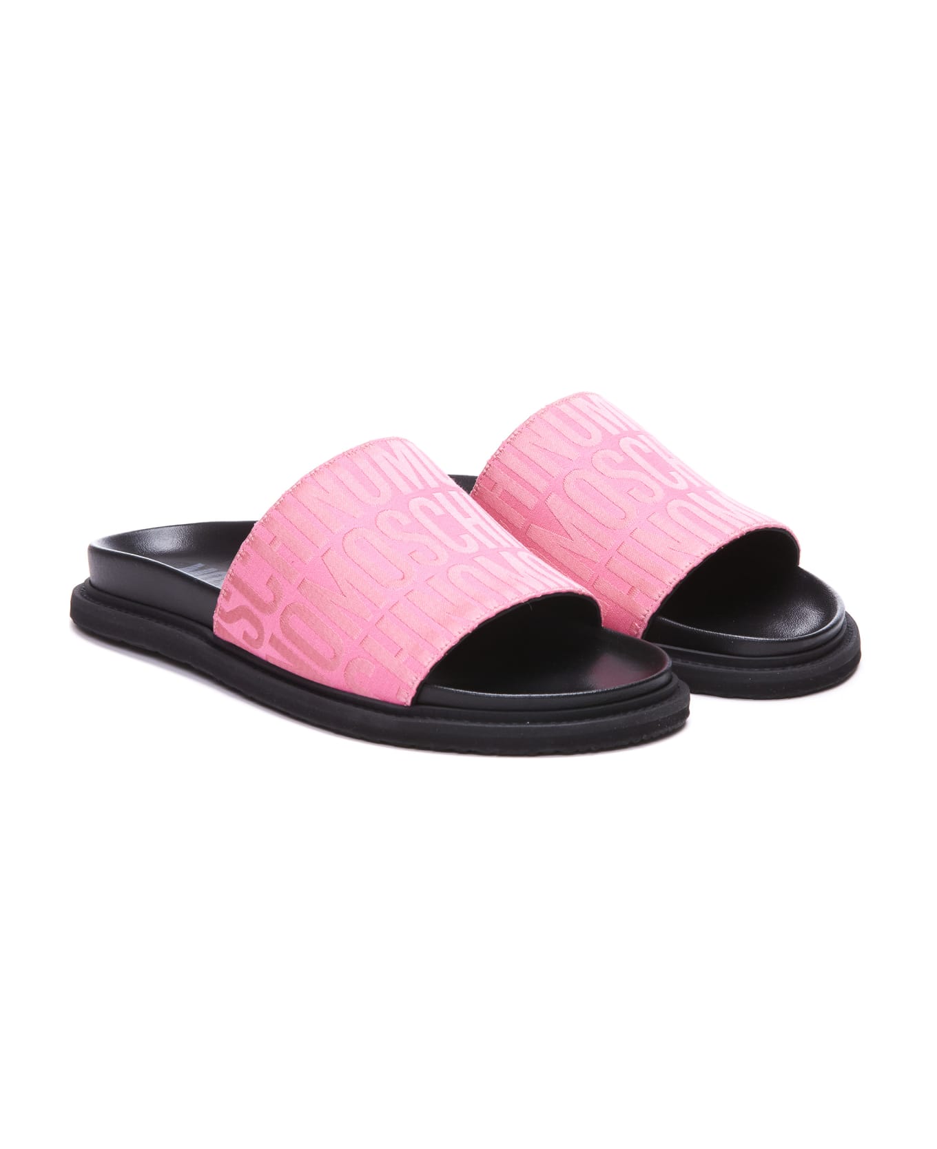 Moschino Logo Collection Slide Sandals - Pink