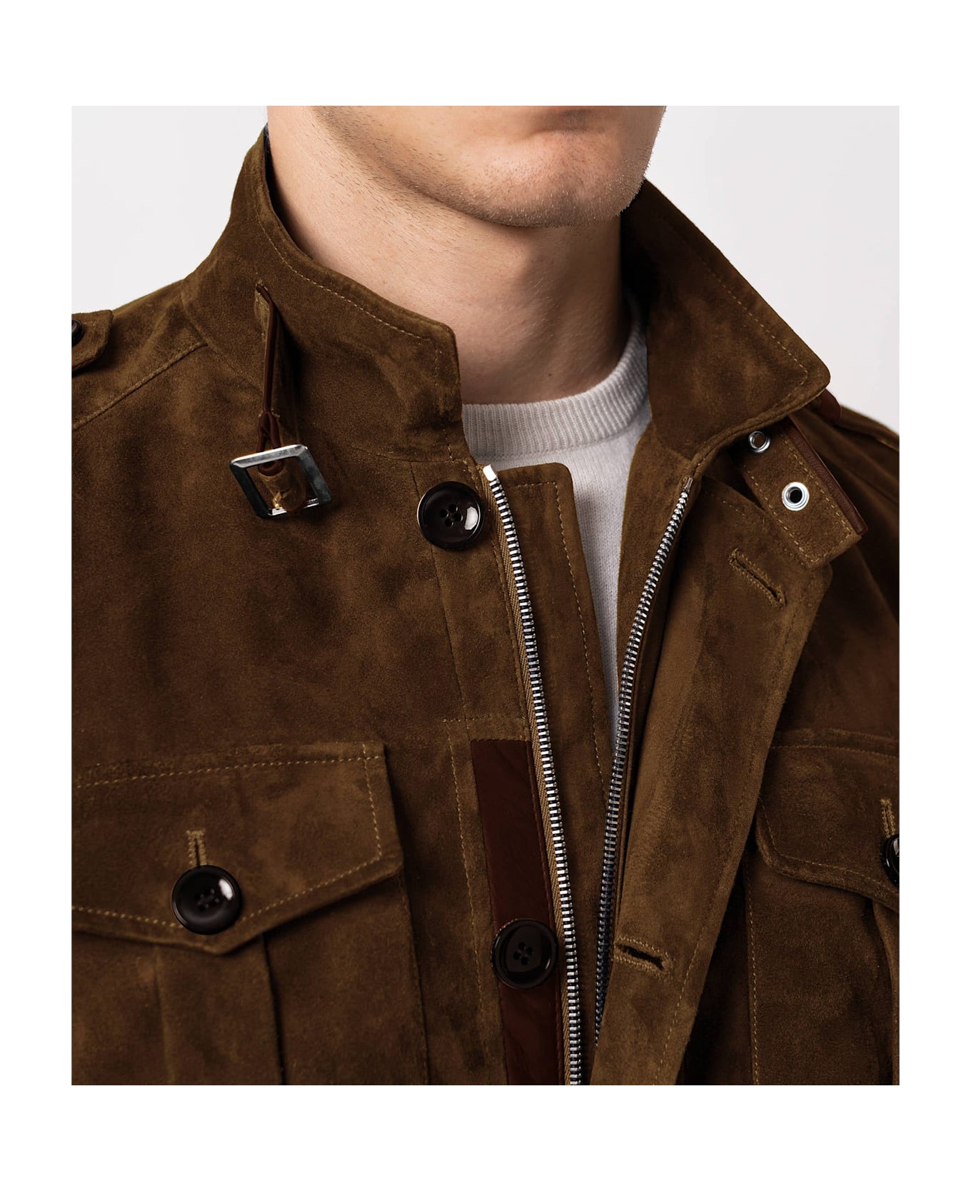 Larusmiani Devon Sahariana Jacket Leather Jacket - Brown
