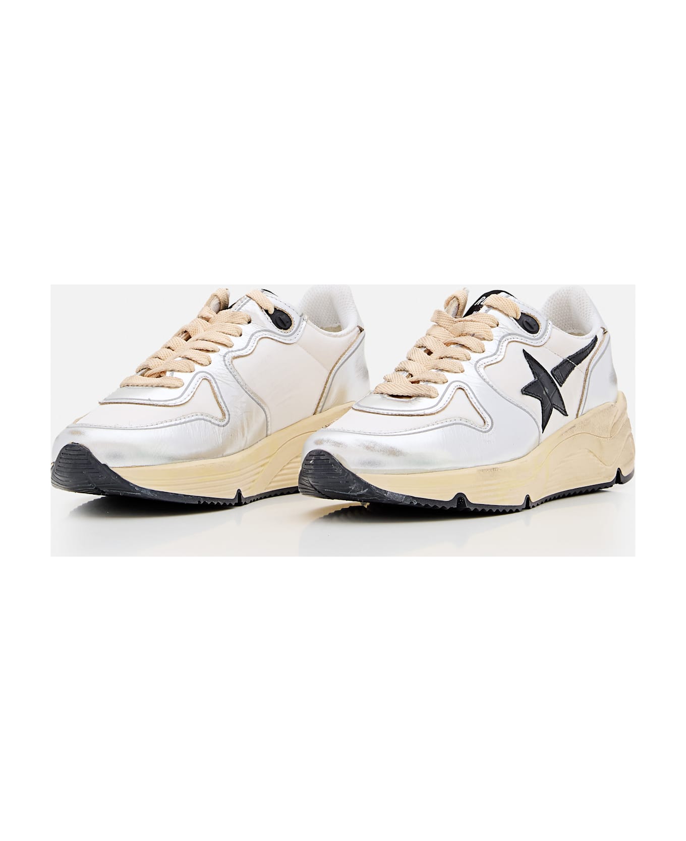 Golden Goose Running Sole - Silver