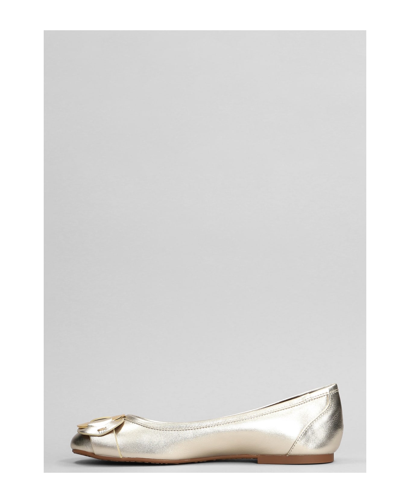 See by Chloé Chany Ballet Flats In Platinum Leather - platinum