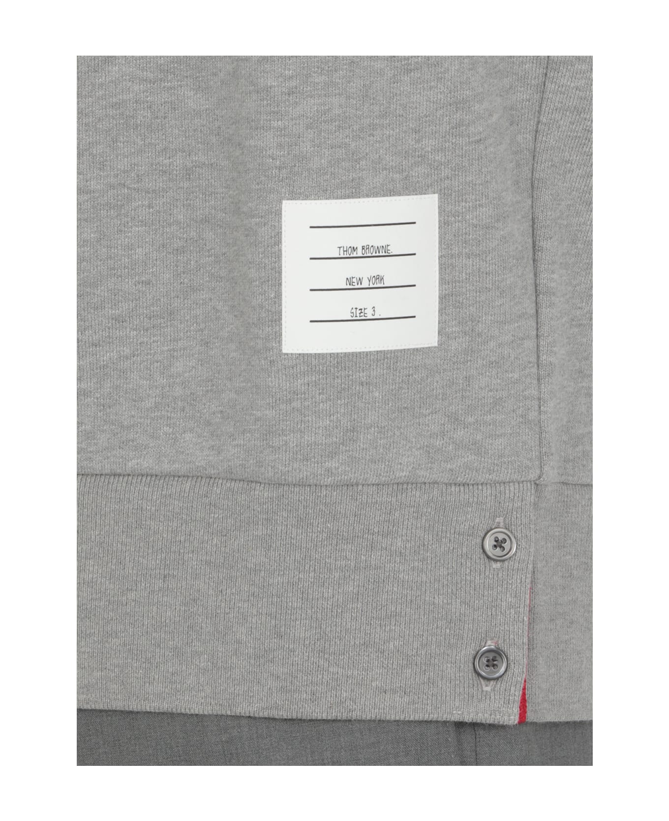 Thom Browne Sweatshirt With Tricolor Inlay - Light Grey