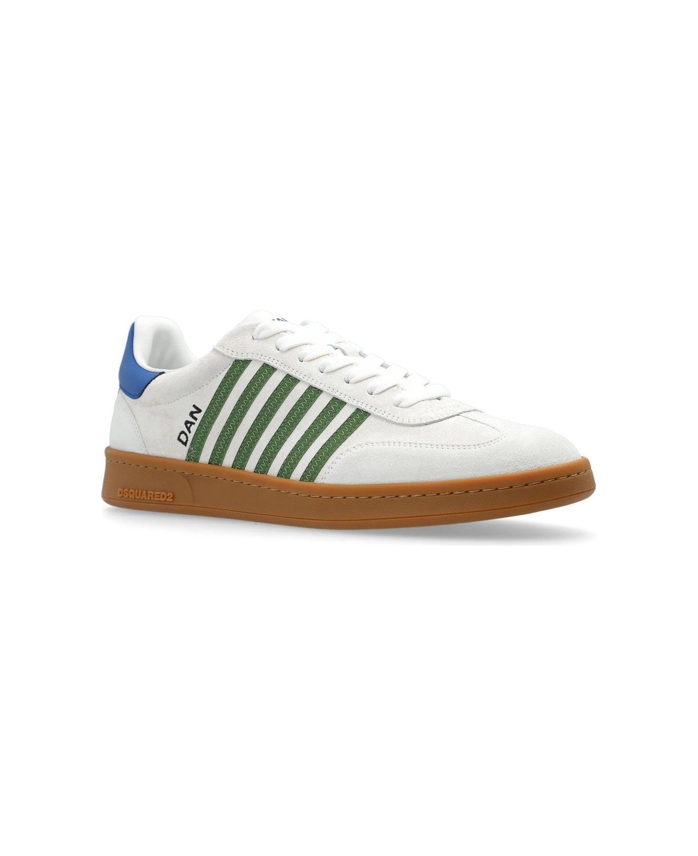 Dsquared2 Stripe Pattern Low-top Sneakers - WHITEGREENLIGHTBLUE