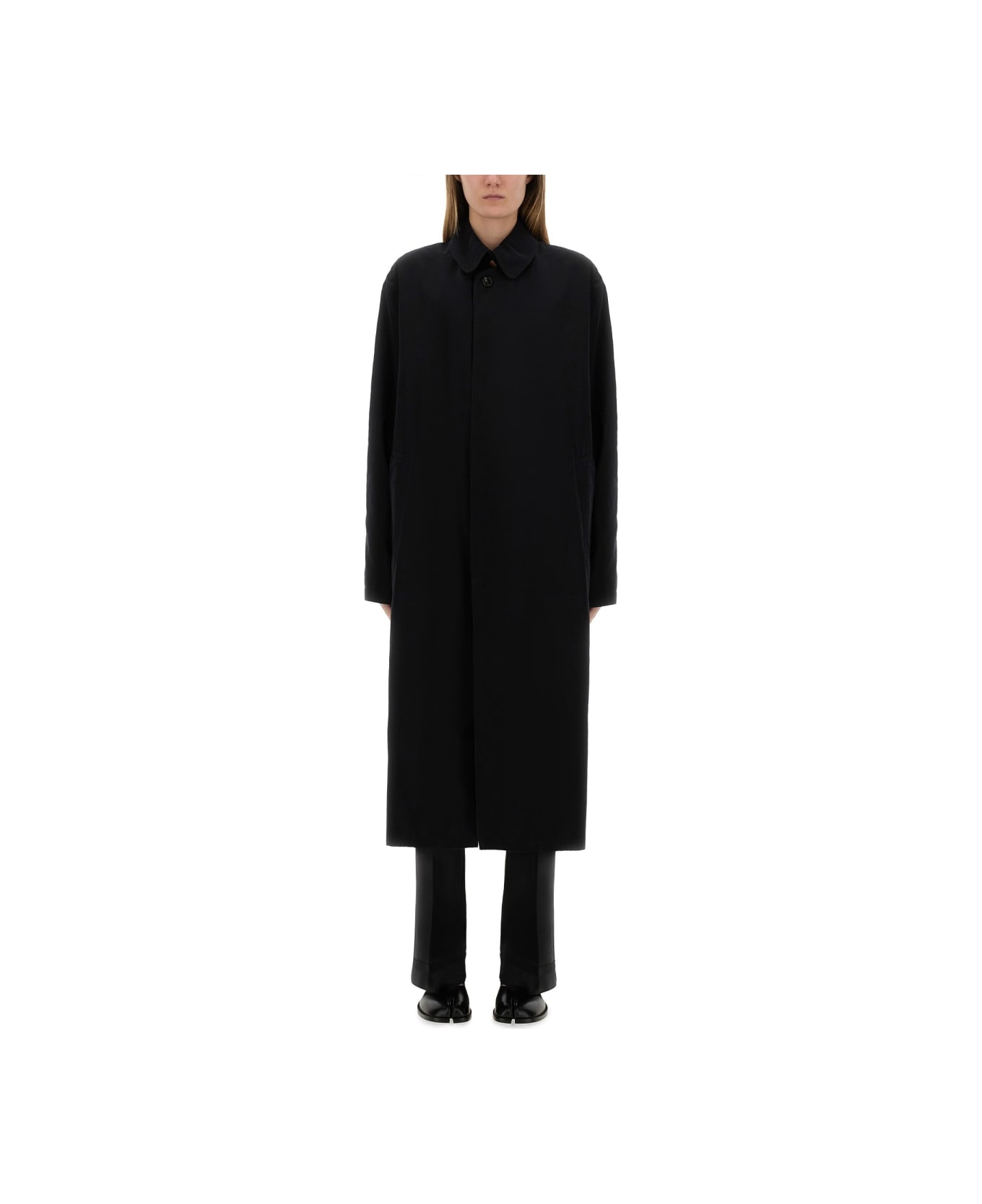 Maison Margiela Single-breasted Trench Coat - BLACK