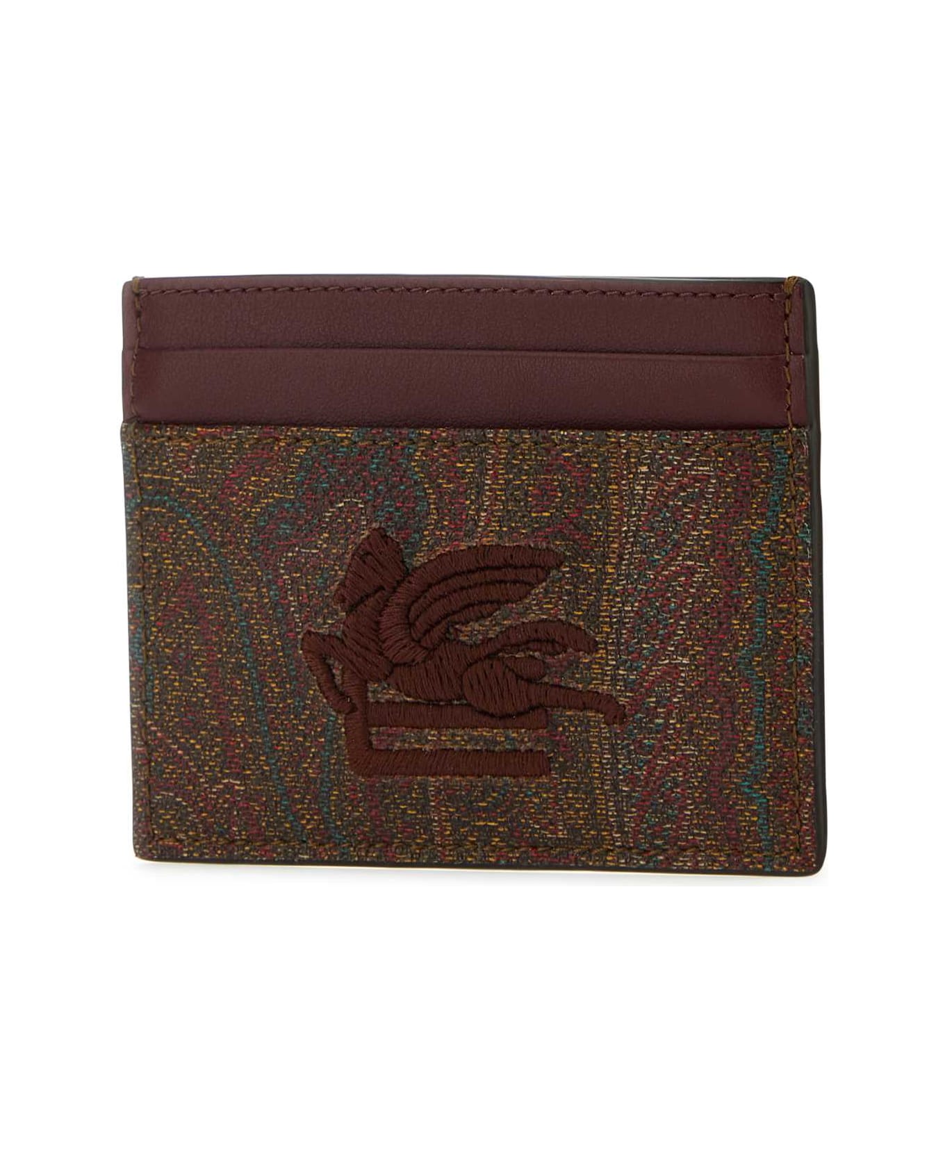 Etro Multicolor Canvas And Leather Card Holder - 600 財布