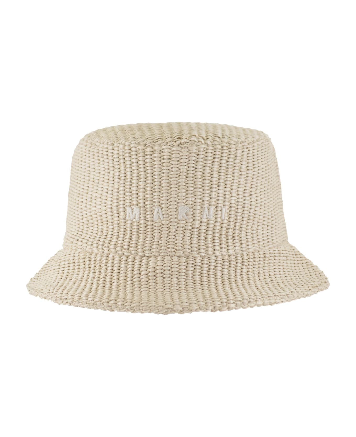 Marni Raffia-effect Fabric Bucket Hat - Beige