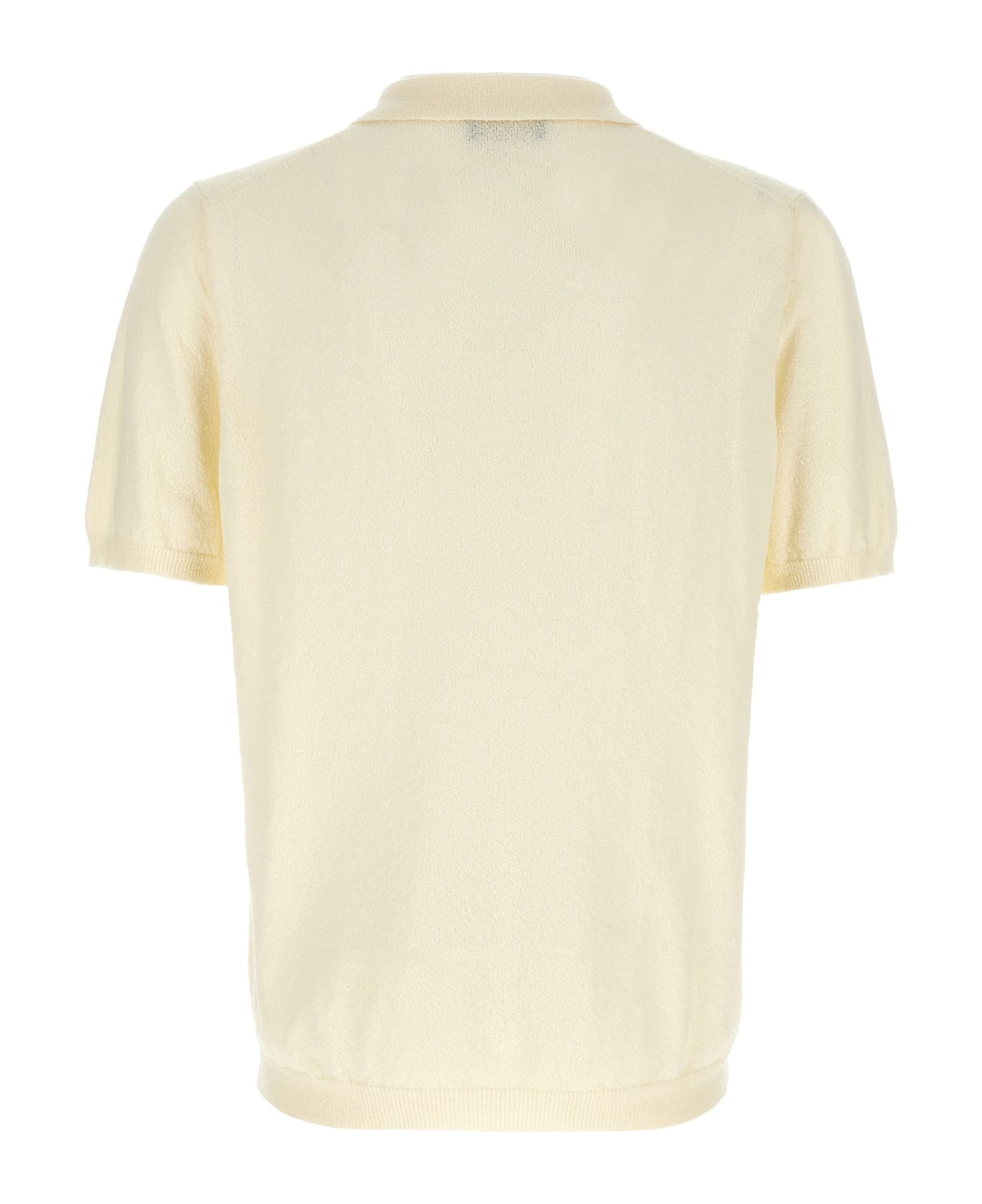 Roberto Collina Spongy Cotton Polo Shirt - White