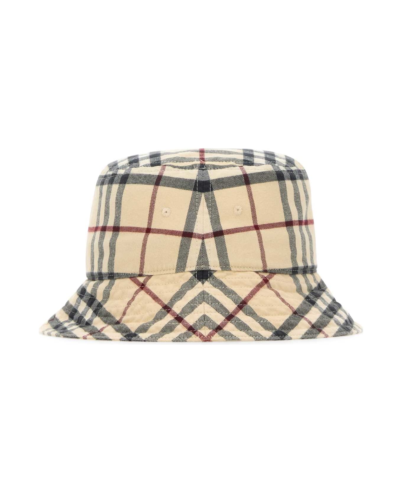 Burberry Embroidered Cotton Bucket Hat - STONE