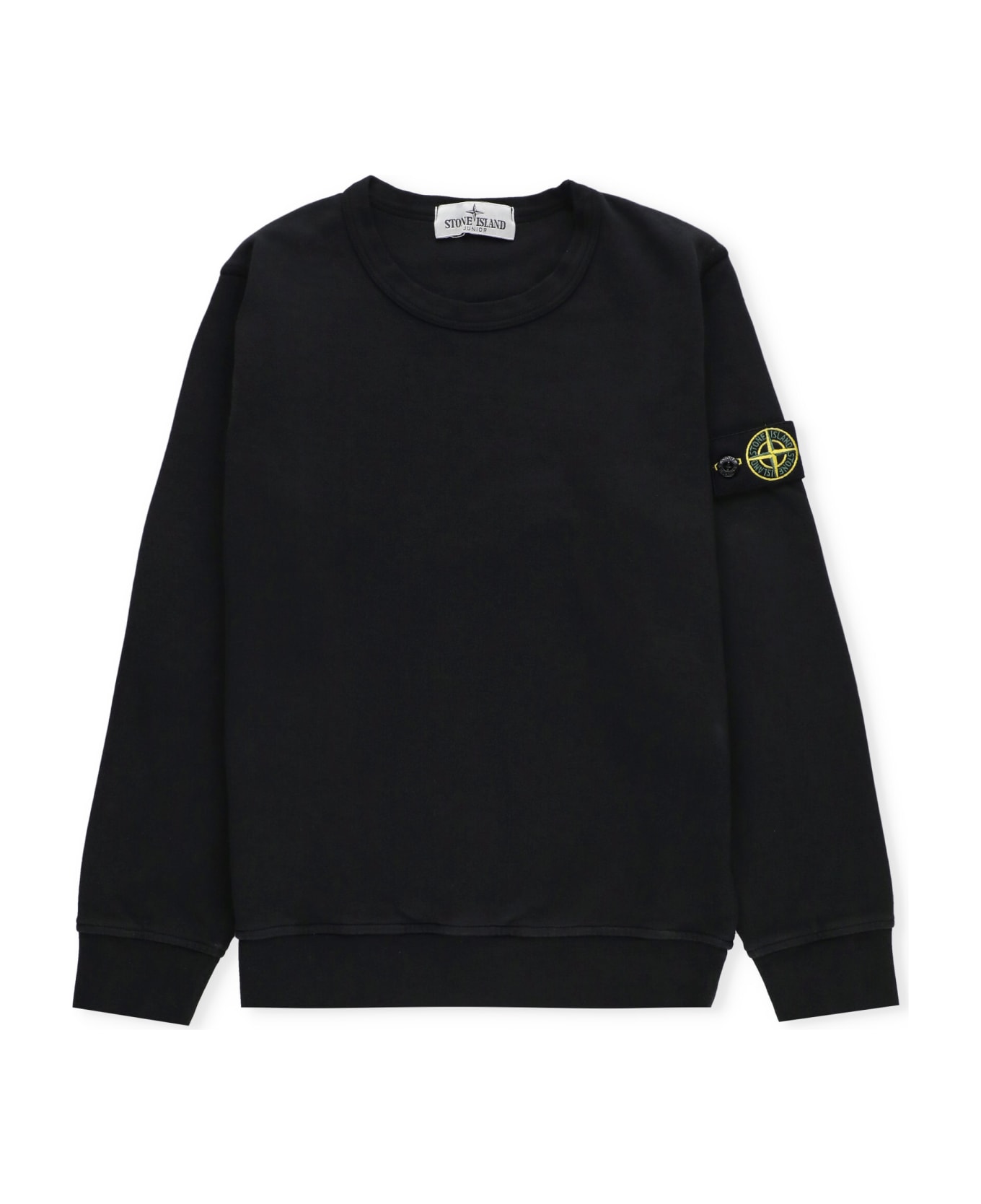 Stone Island Junior Cotton Sweartshirt - Black ニットウェア＆スウェットシャツ