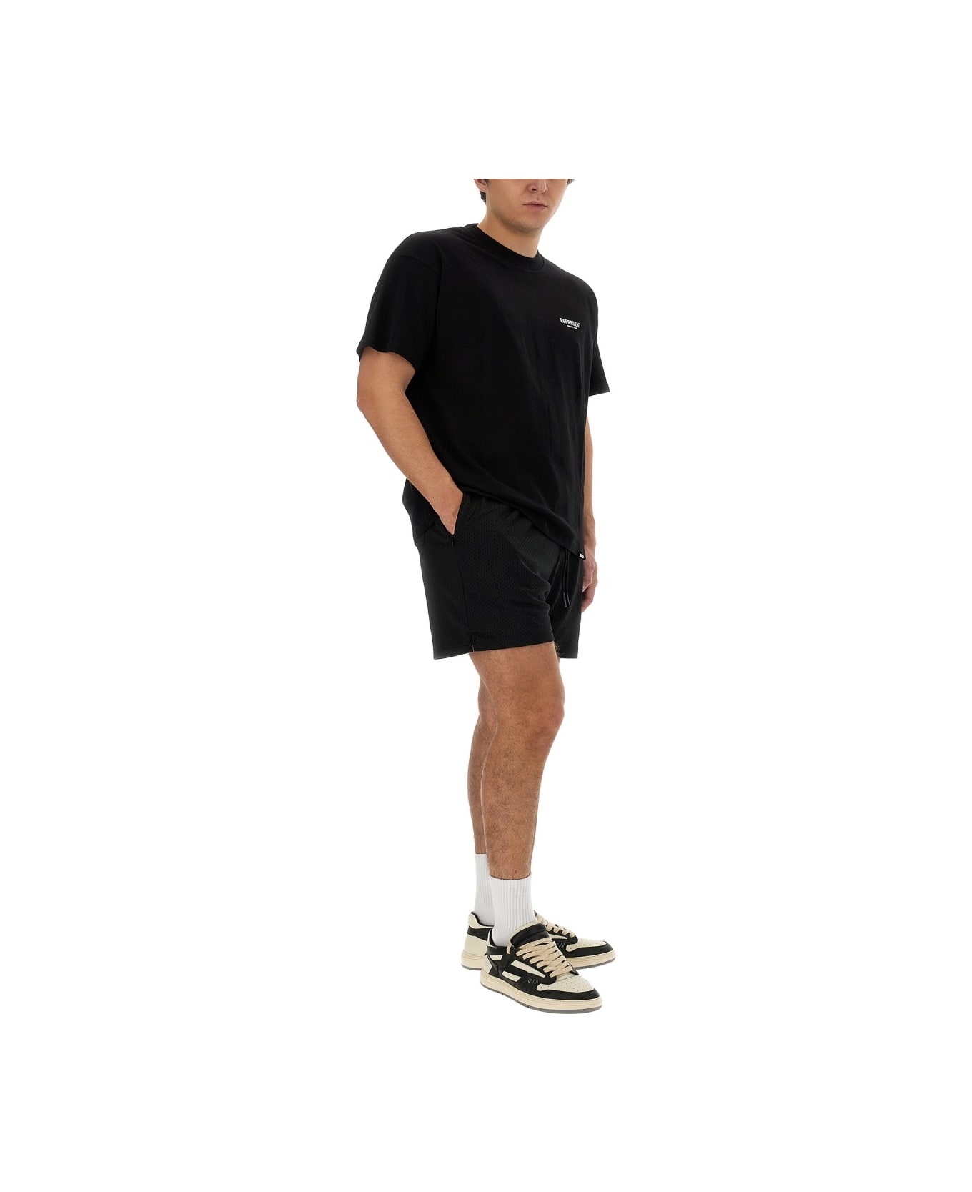REPRESENT Mesh Bermuda Shorts - BLACK