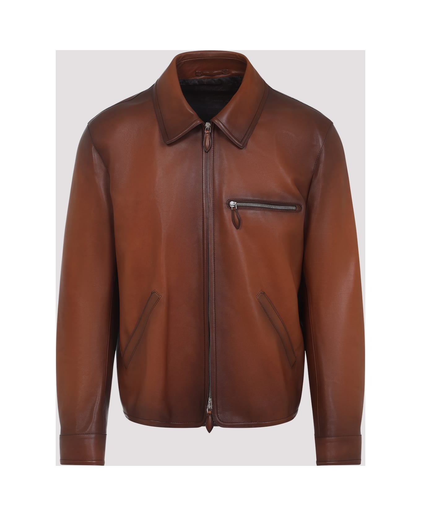 Berluti Leather Jacket - Cacao Intenso