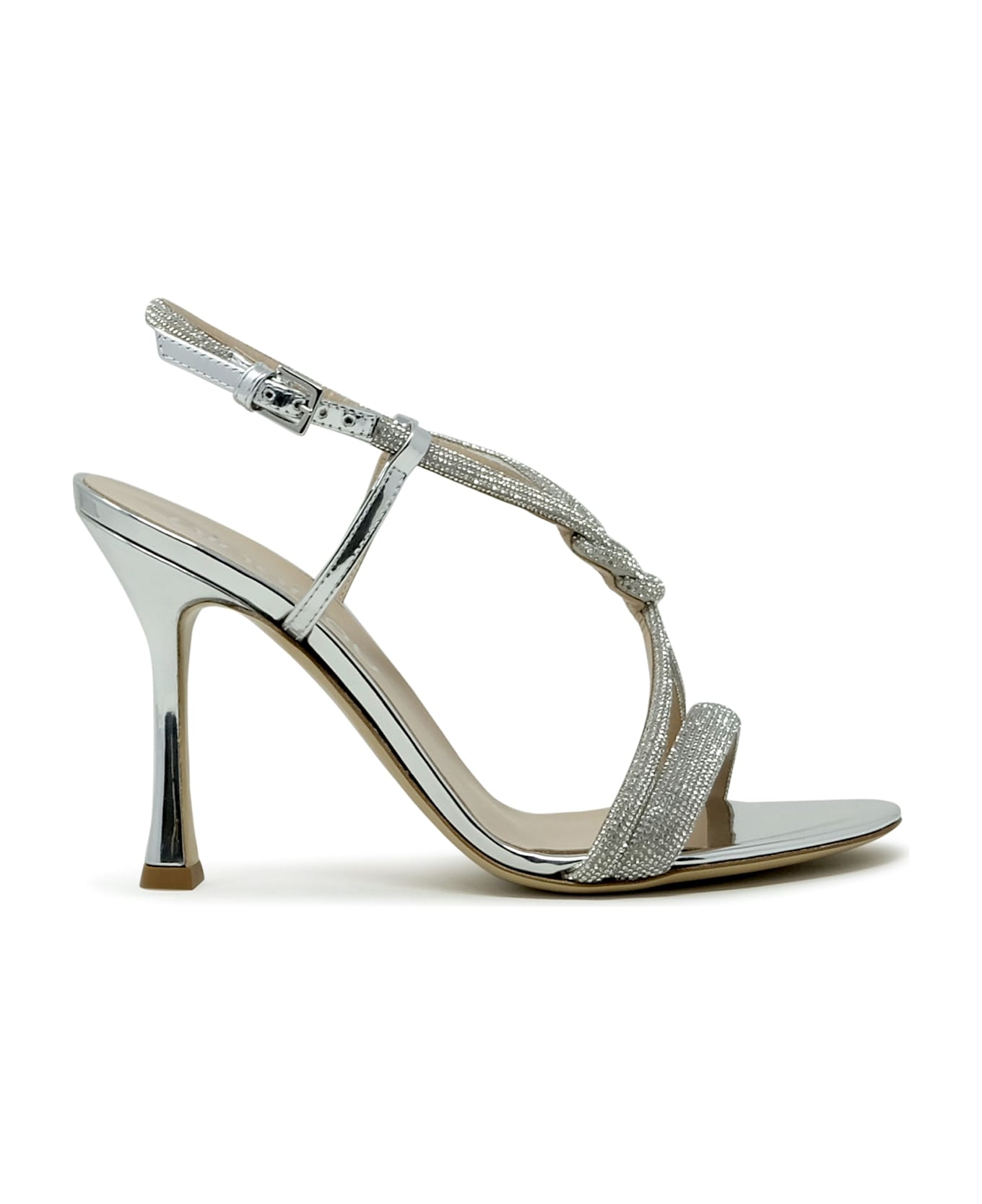 Ninalilou Leather Sandals With Swarovski - SILVER
