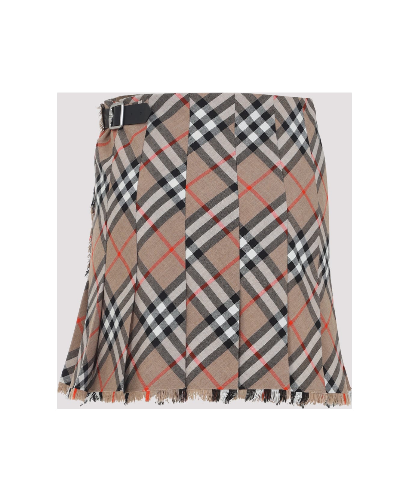 Burberry Check Midi Skirt - Nut Ip Check