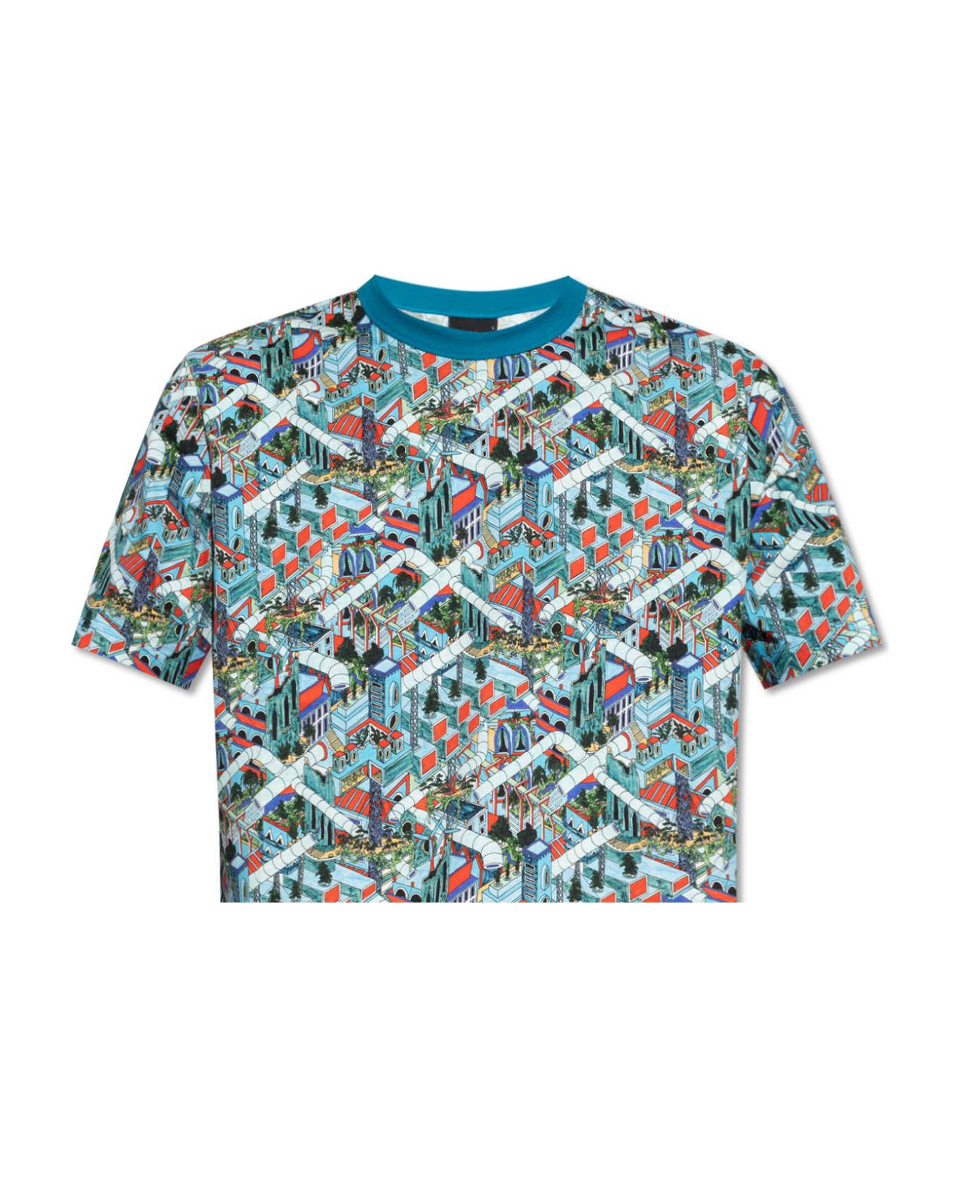 PS by Paul Smith Ps Paul Smith Patterned T-shirt - Blue シャツ