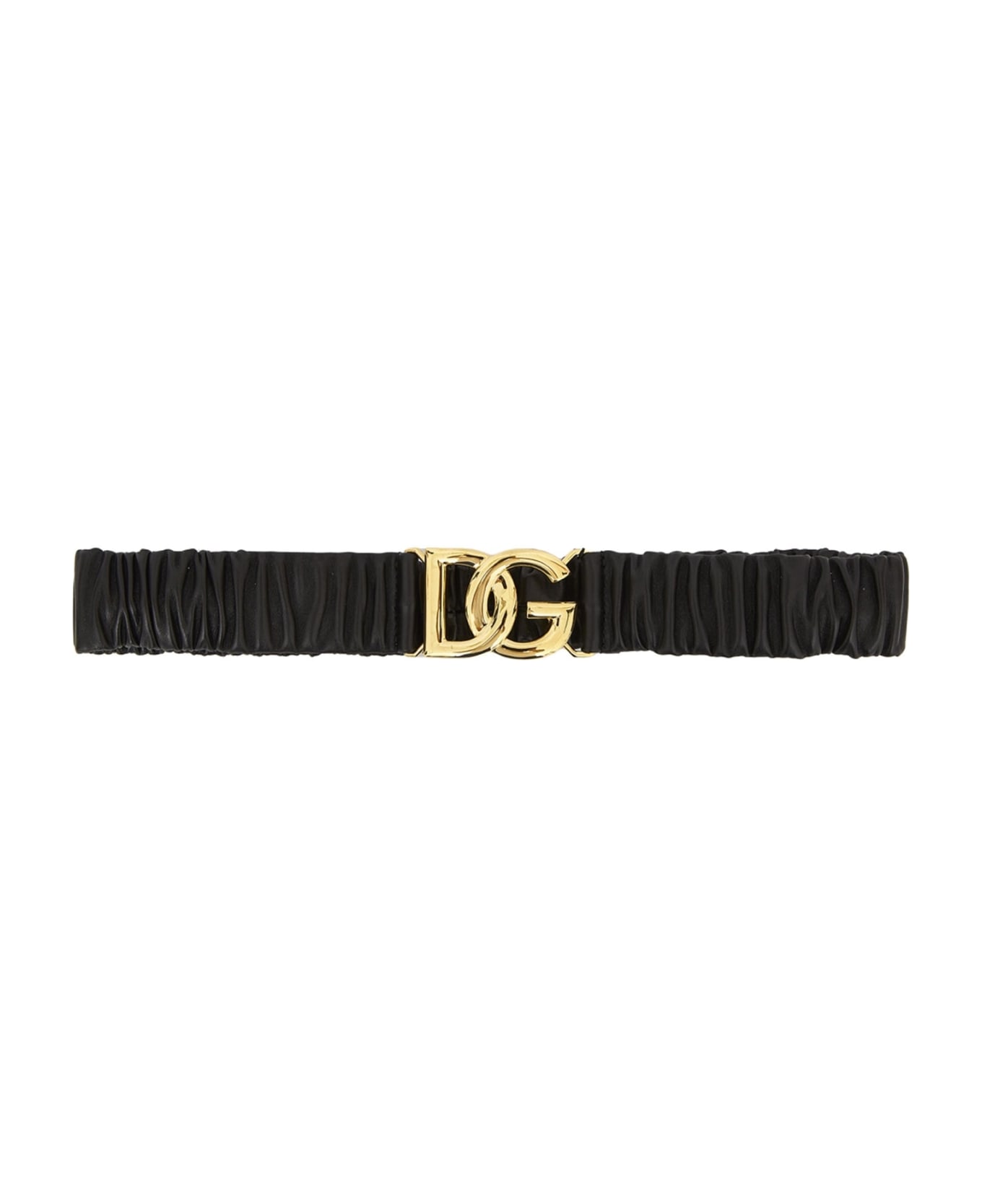 Dolce & Gabbana Leather Logo Belt - Black ベルト