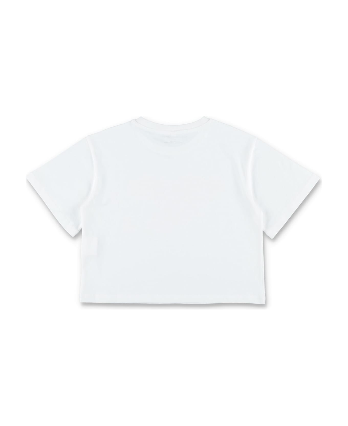 Stella McCartney Kids Psychedelic Logo Cropped T-shirt - WHITE