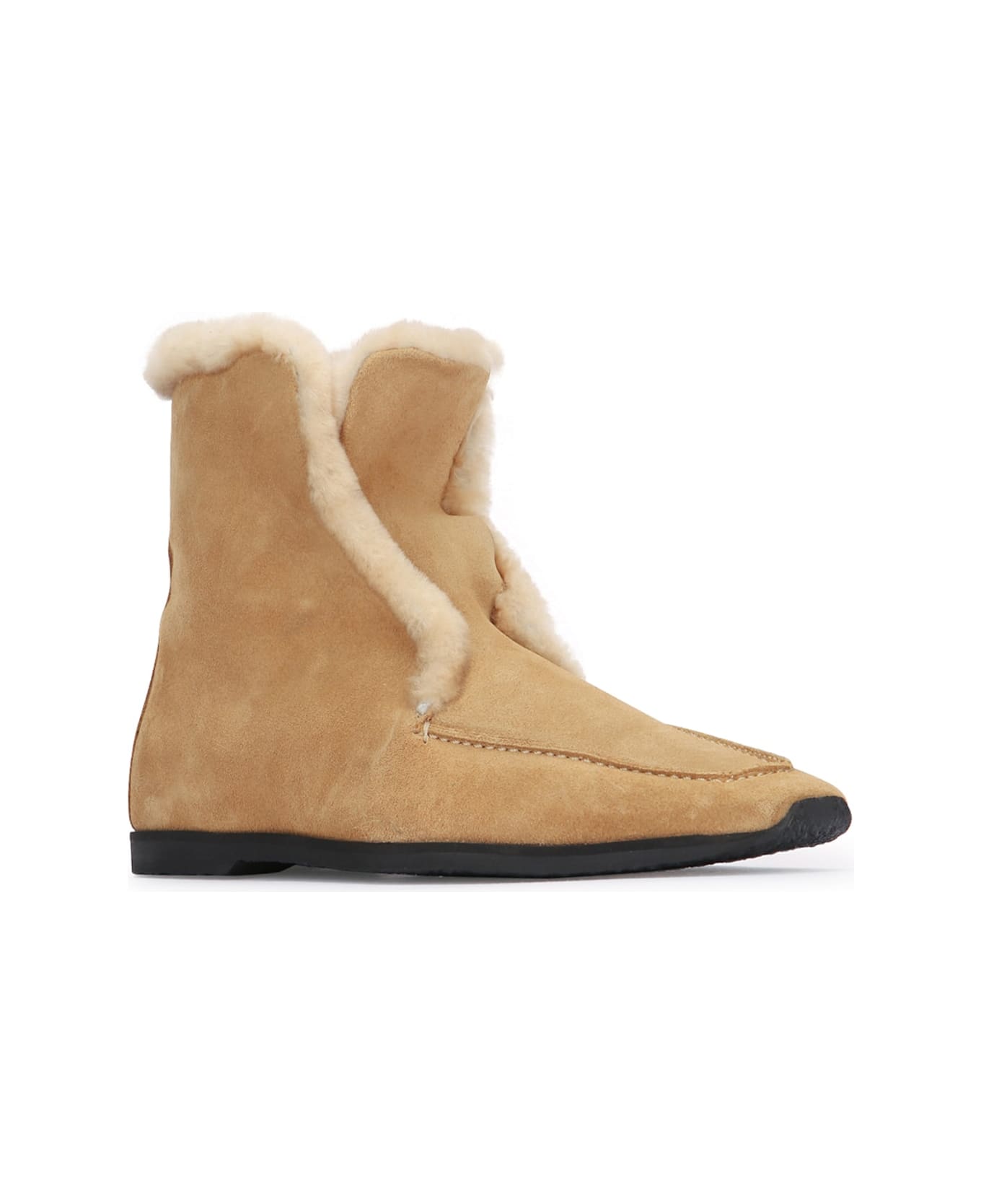 Totême Shearling-edge Winter Boots - CARAMELECRU