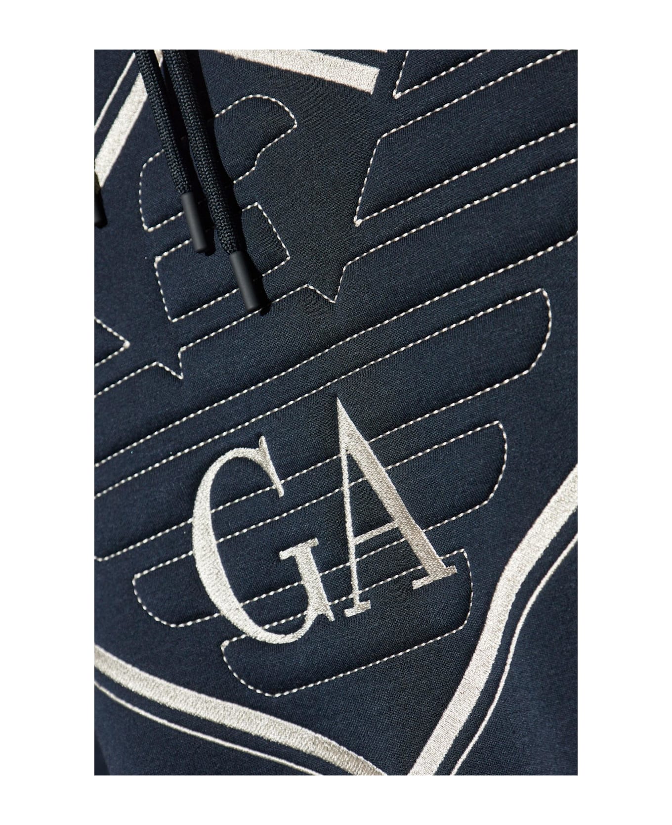 Emporio Armani Sweatshirt With Embroidered Logo - BLUE