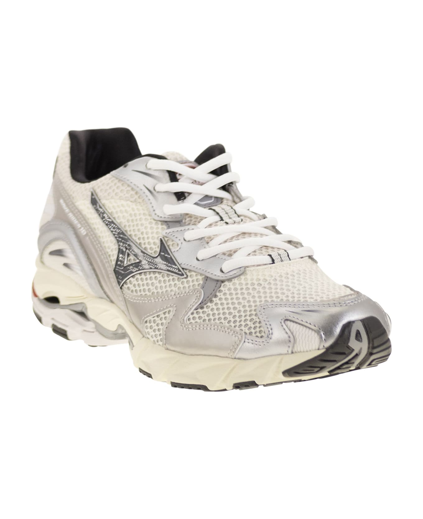 Mizuno Wave Rider 10 - Sneakers - White/silver/black