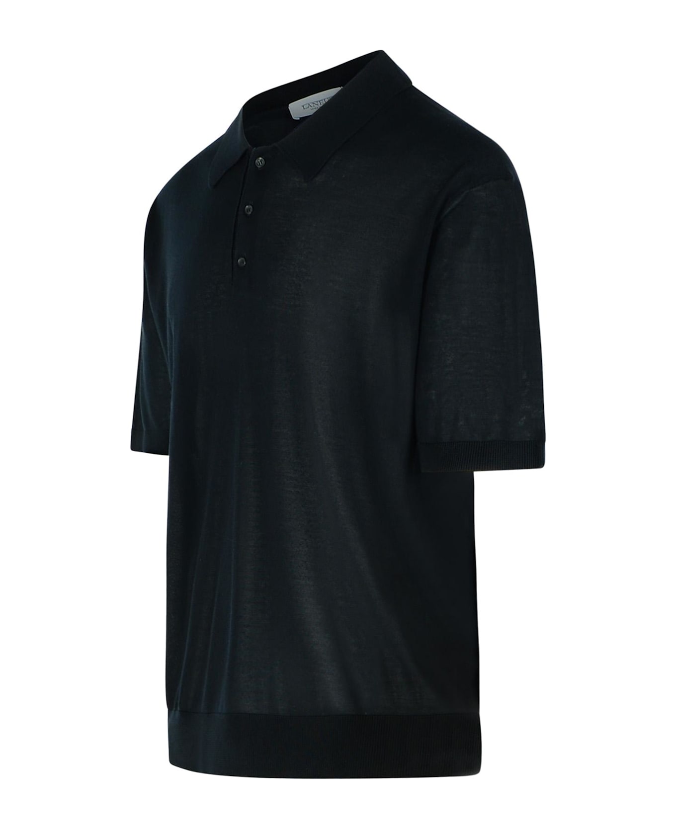 Laneus Black Lyocell Polo Shirt - Black