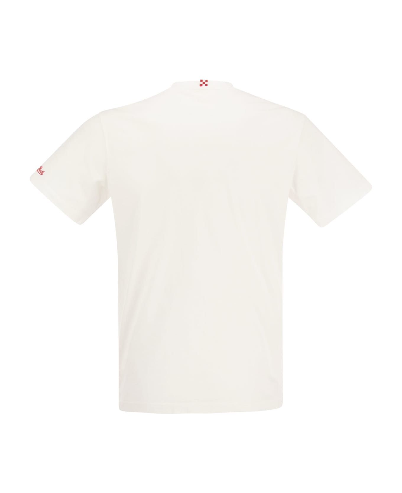 MC2 Saint Barth Cotton T-shirt With Mok Print - White