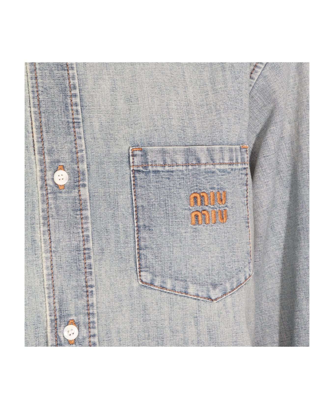 Miu Miu Light Blue Cotton Shirt - Light Blue
