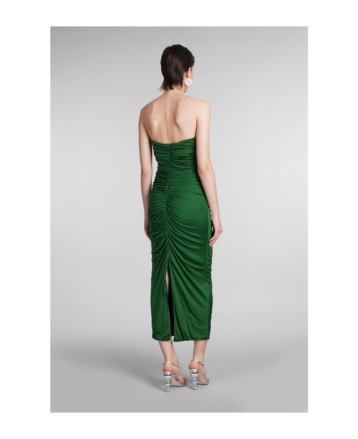 Costarellos Aveline Dress In Green Silk - green